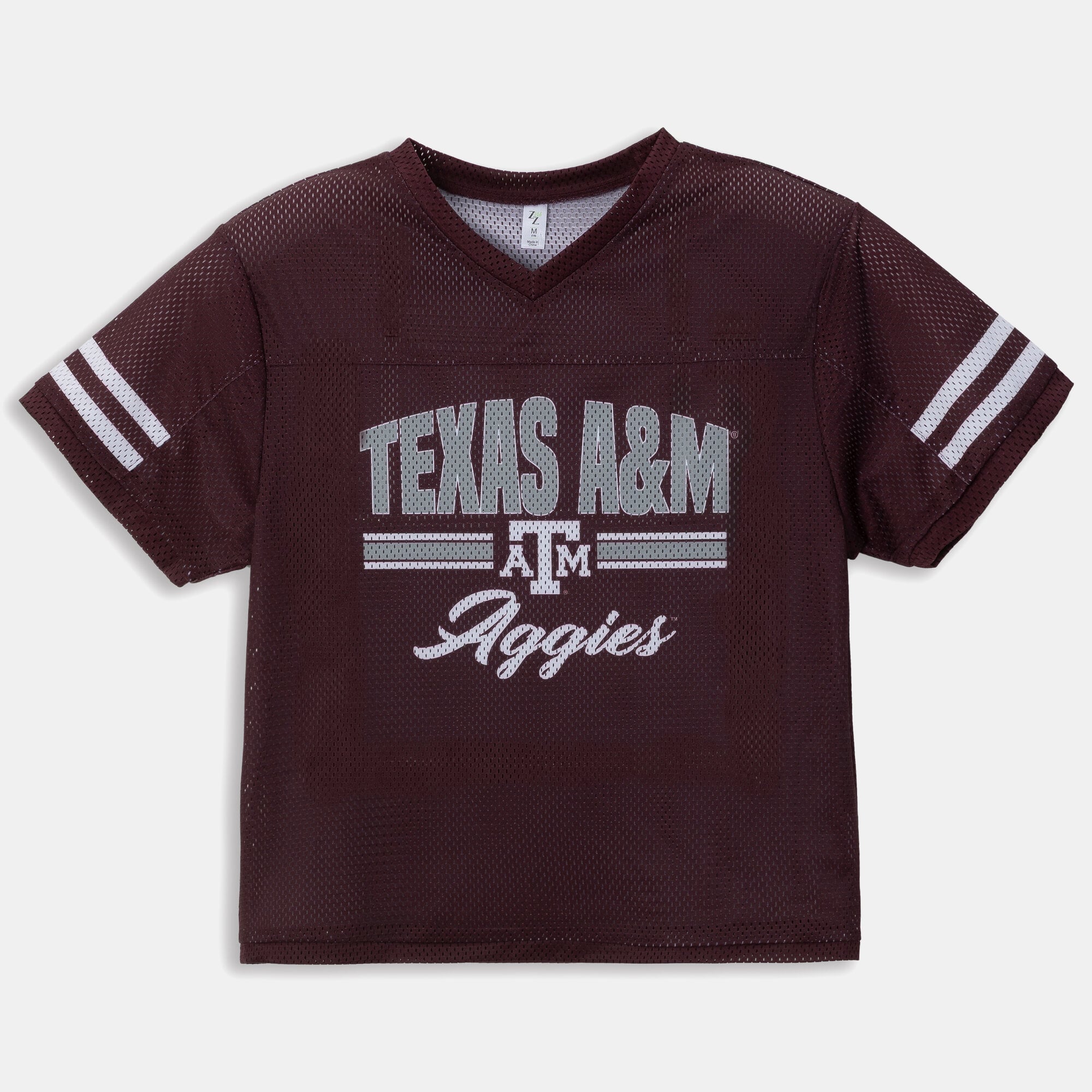 Girls Youth ZooZatz Maroon Texas A&M Aggies Mesh Jersey T-Shirt