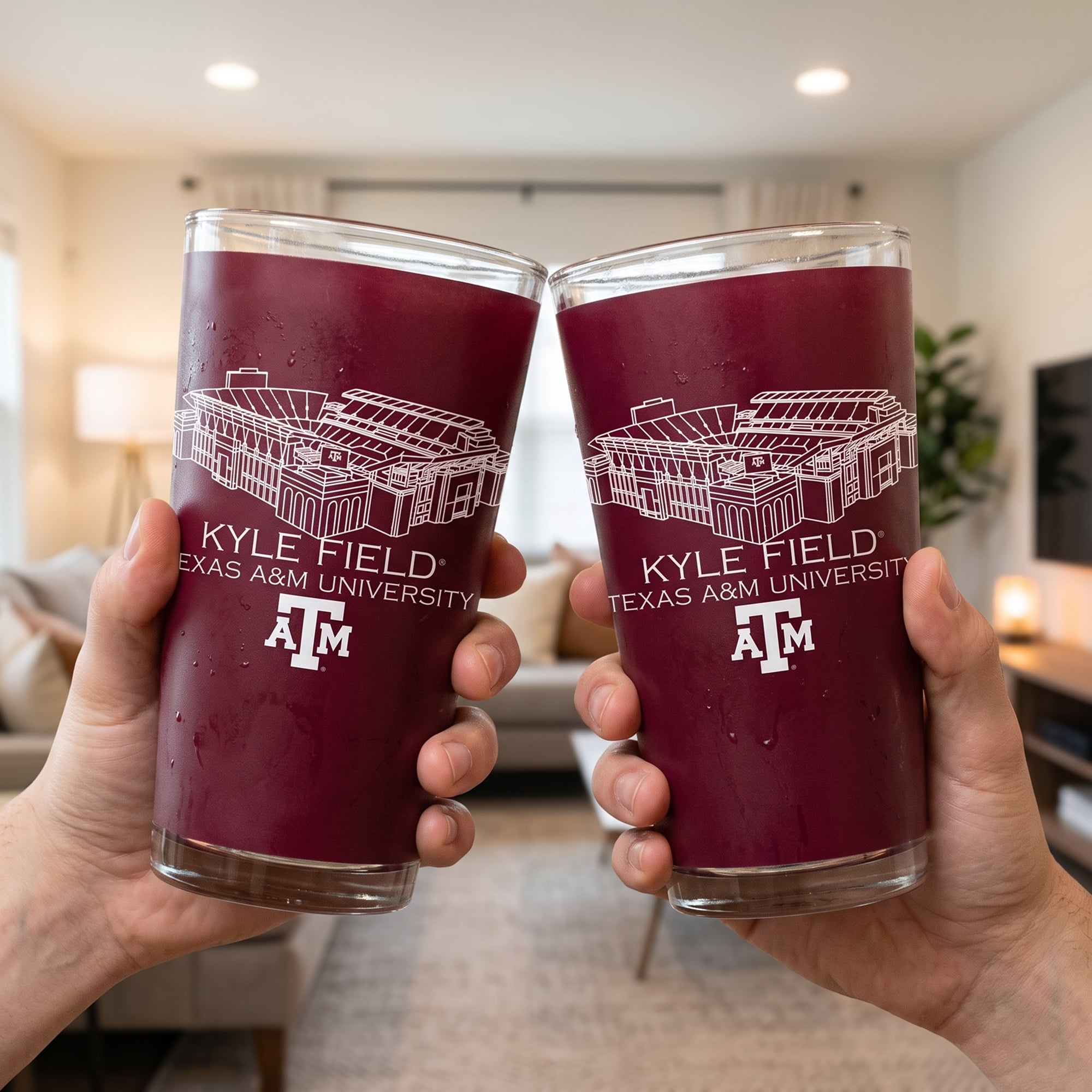 Pack de 2 verres à bière Indigo Falls Texas A&M Aggies Core Stadium