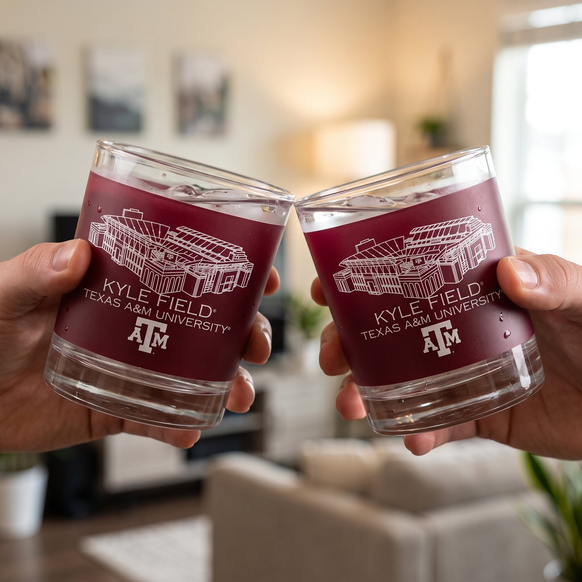 Pack de 2 verres à whisky Indigo Falls Texas A&M Aggies Core Stadium