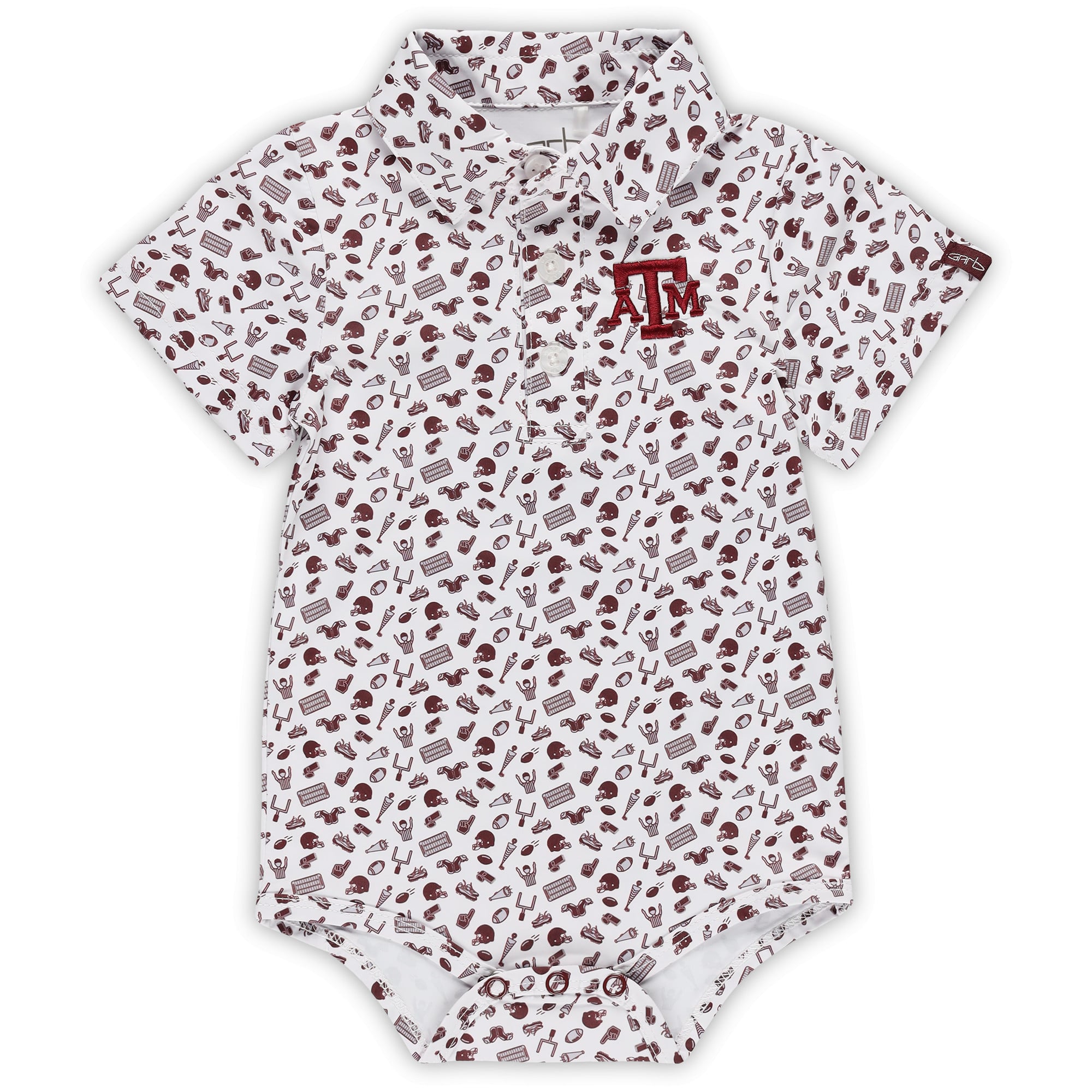Body de performance imprimé intégral blanc Texas A&M Aggies Tom pour bébé