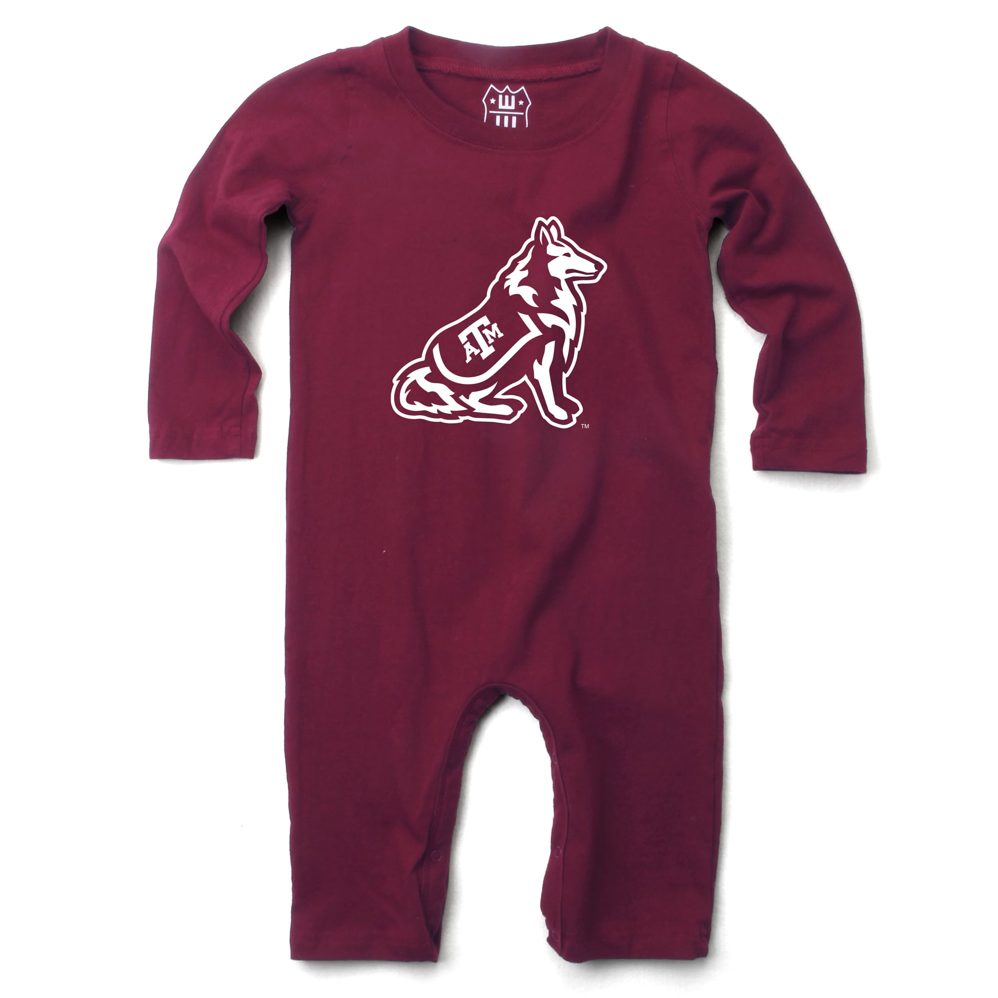 Infant Wes & Willy Maroon Texas A&M Aggies Long Sleeve Romper