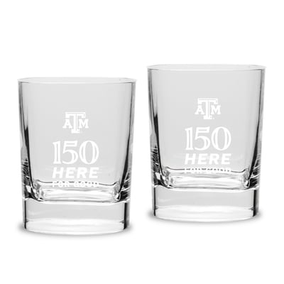 Texas A&M Aggies Jardine 11.75oz. 150th Anniversary Luigi Bormioli Square Double Old Fashion 2-Piece Glasses Set