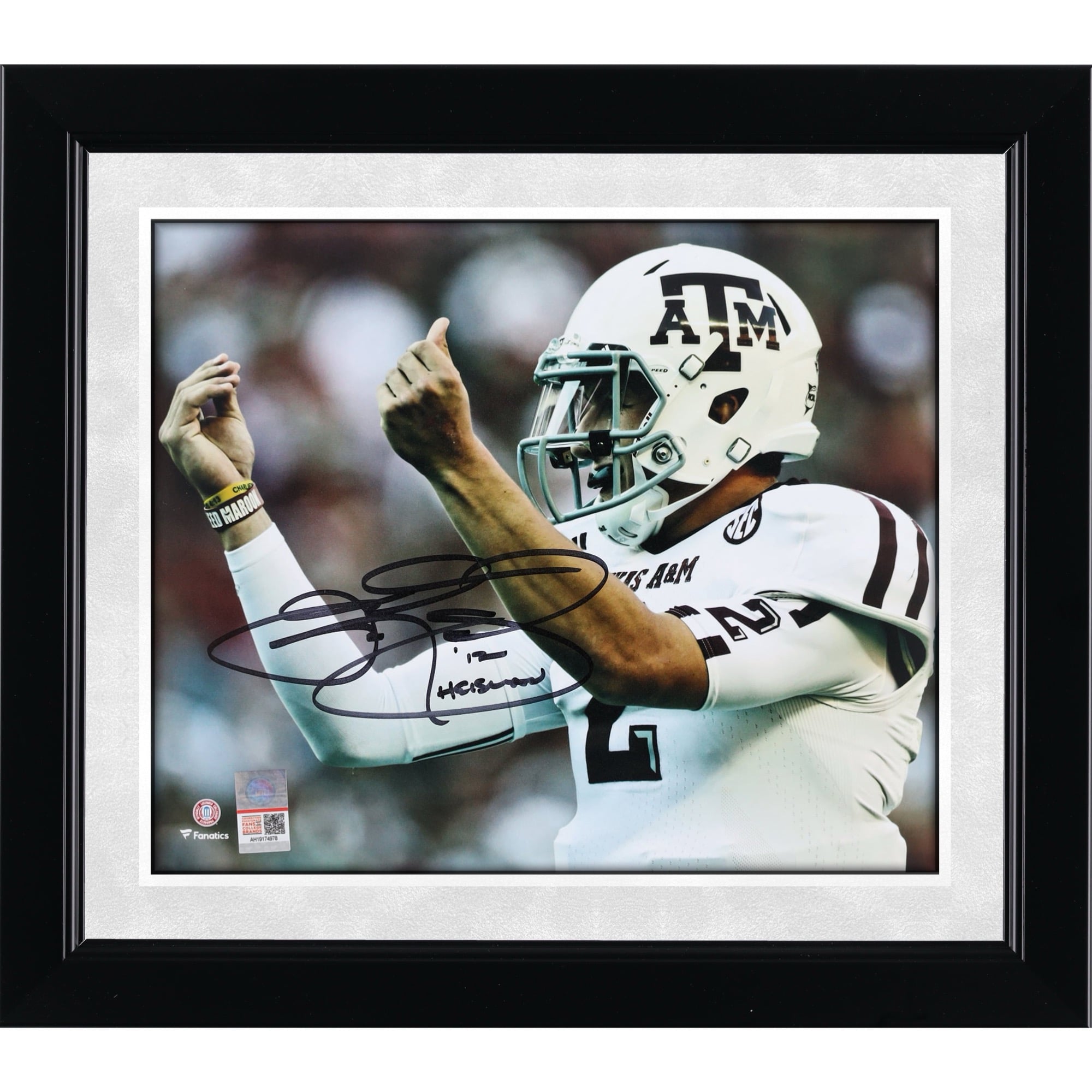 Photo dédicacée de Johnny Manziel (Texas A&M Aggies) - x cm