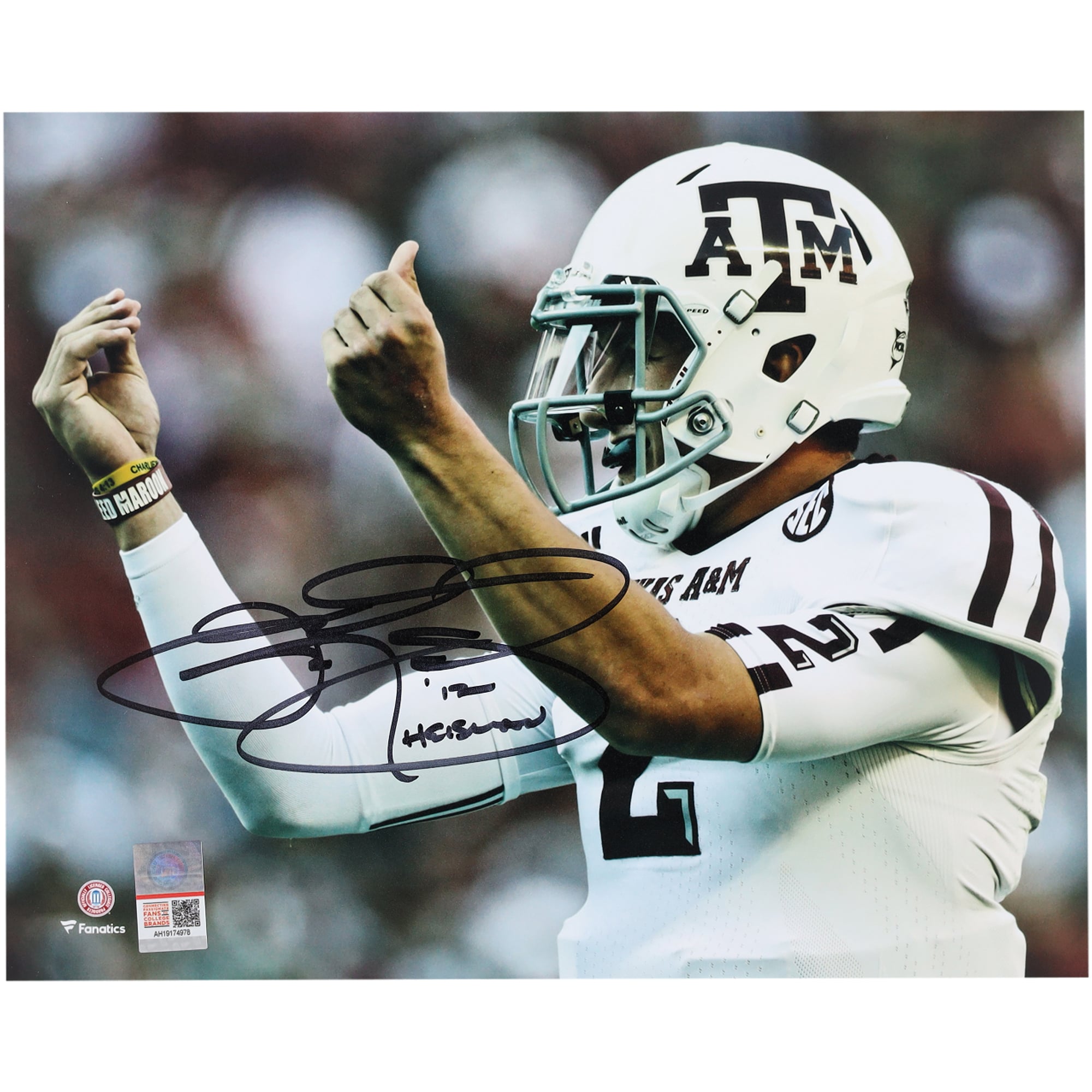 Photo dédicacée de Johnny Manziel (Texas A&M Aggies) - x cm
