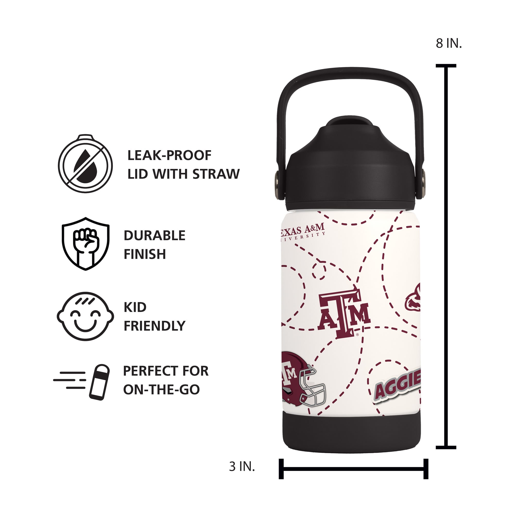 Bouteille mascotte Logo Brands Texas A&M Aggies de 355 ml
