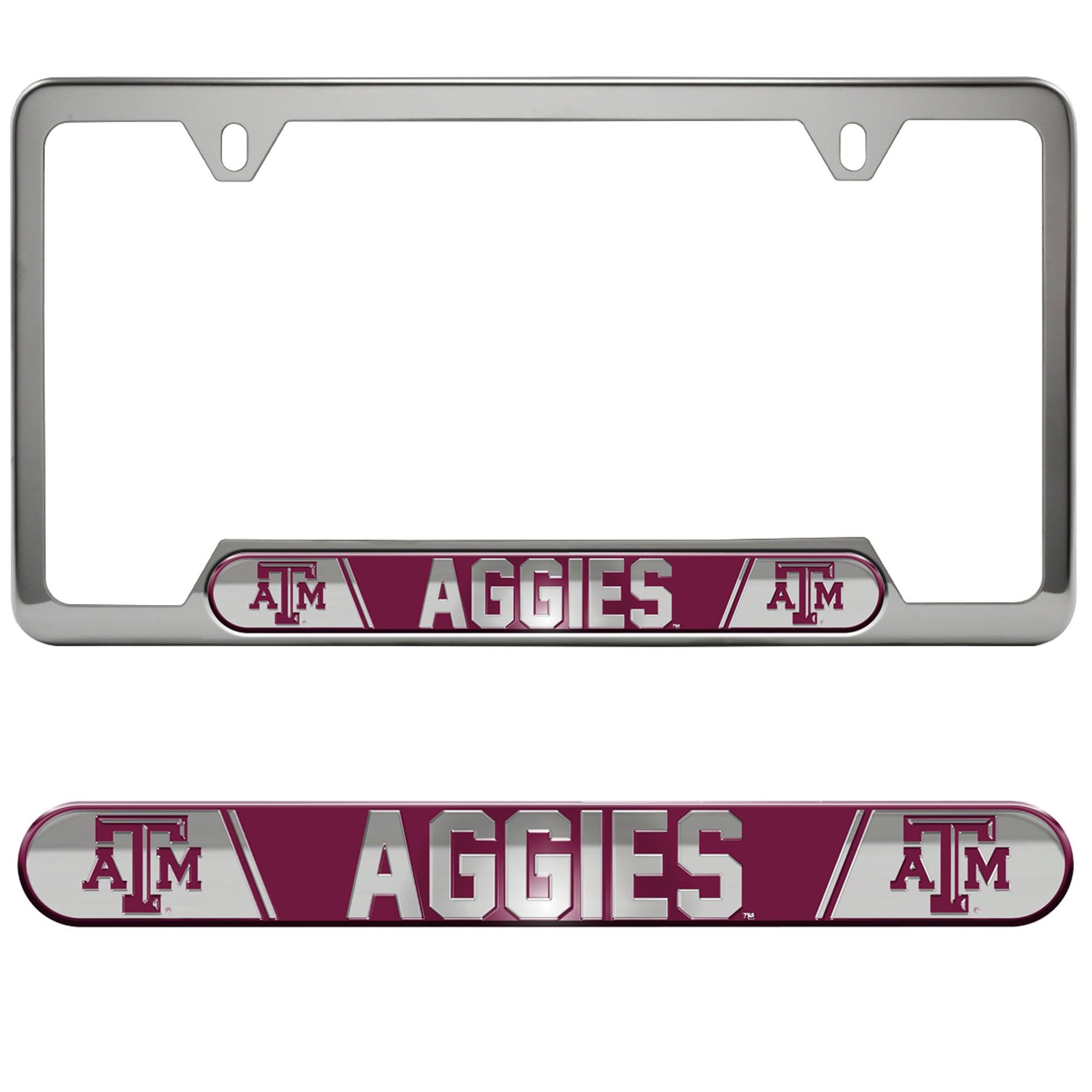 Cadre de plaque d'immatriculation en relief Logo Brands Texas A&M Aggies