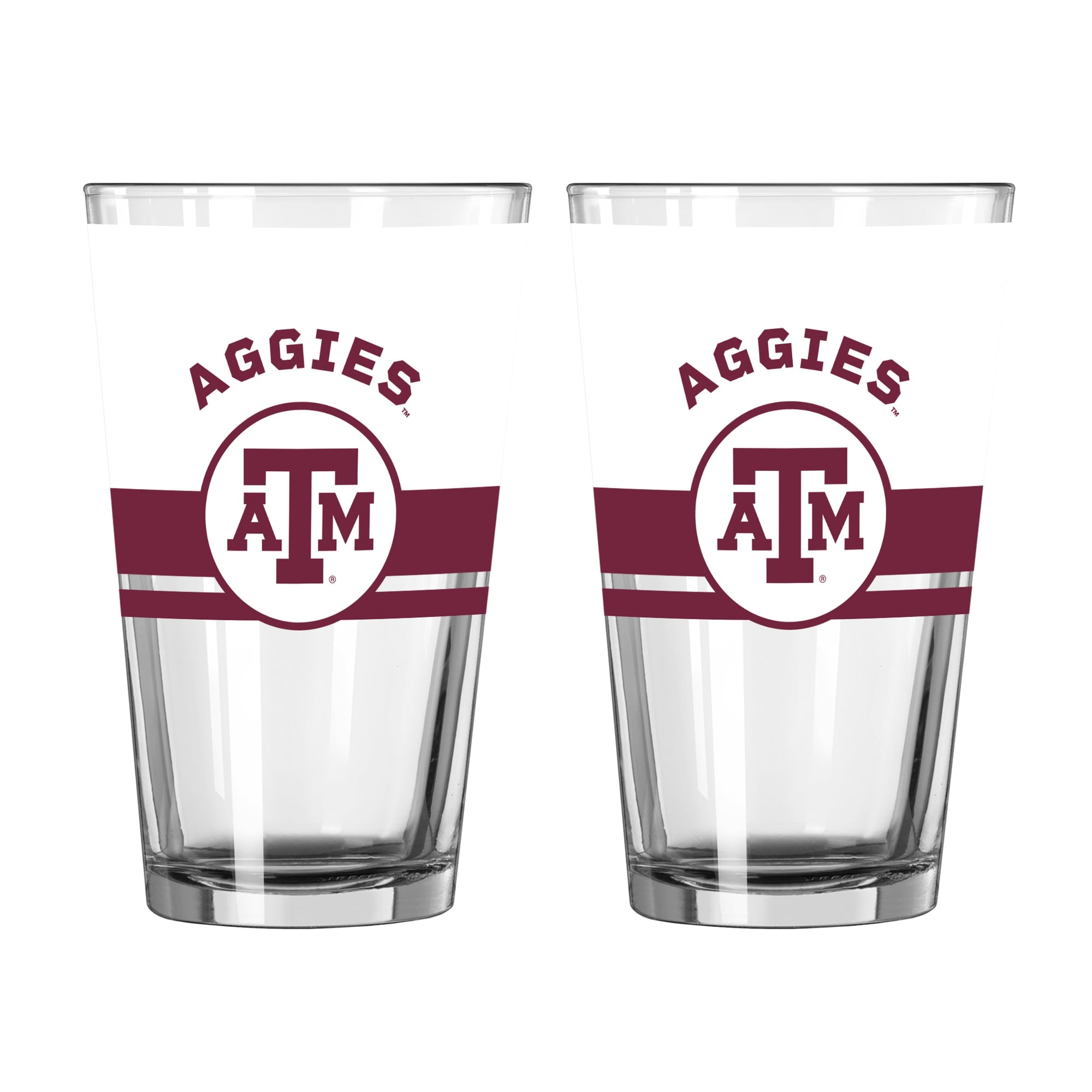 Ensemble de deux verres à bière Horizon de 473 ml (16 oz) Logo Brands Texas A&M Aggies