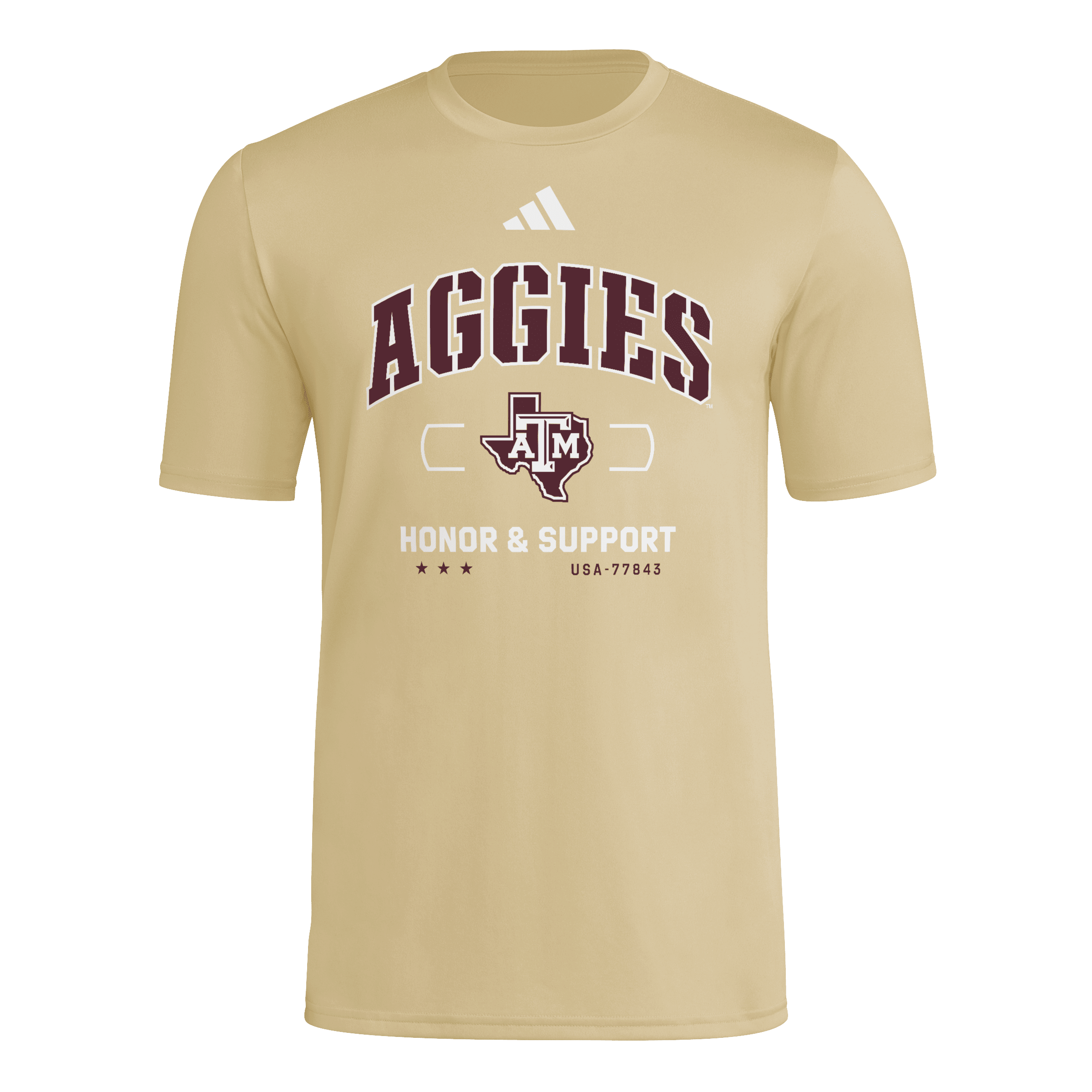 Men's adidas Beige Texas A&M Aggies Honor & Support Pregame T-Shirt