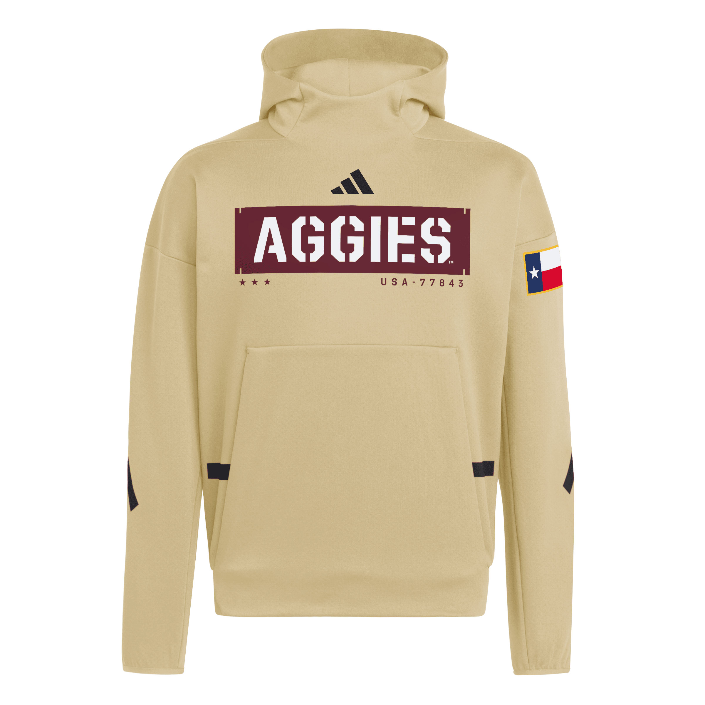 Men's adidas Beige Texas A&M Aggies Honor & Support Z.N.E. Hoodie