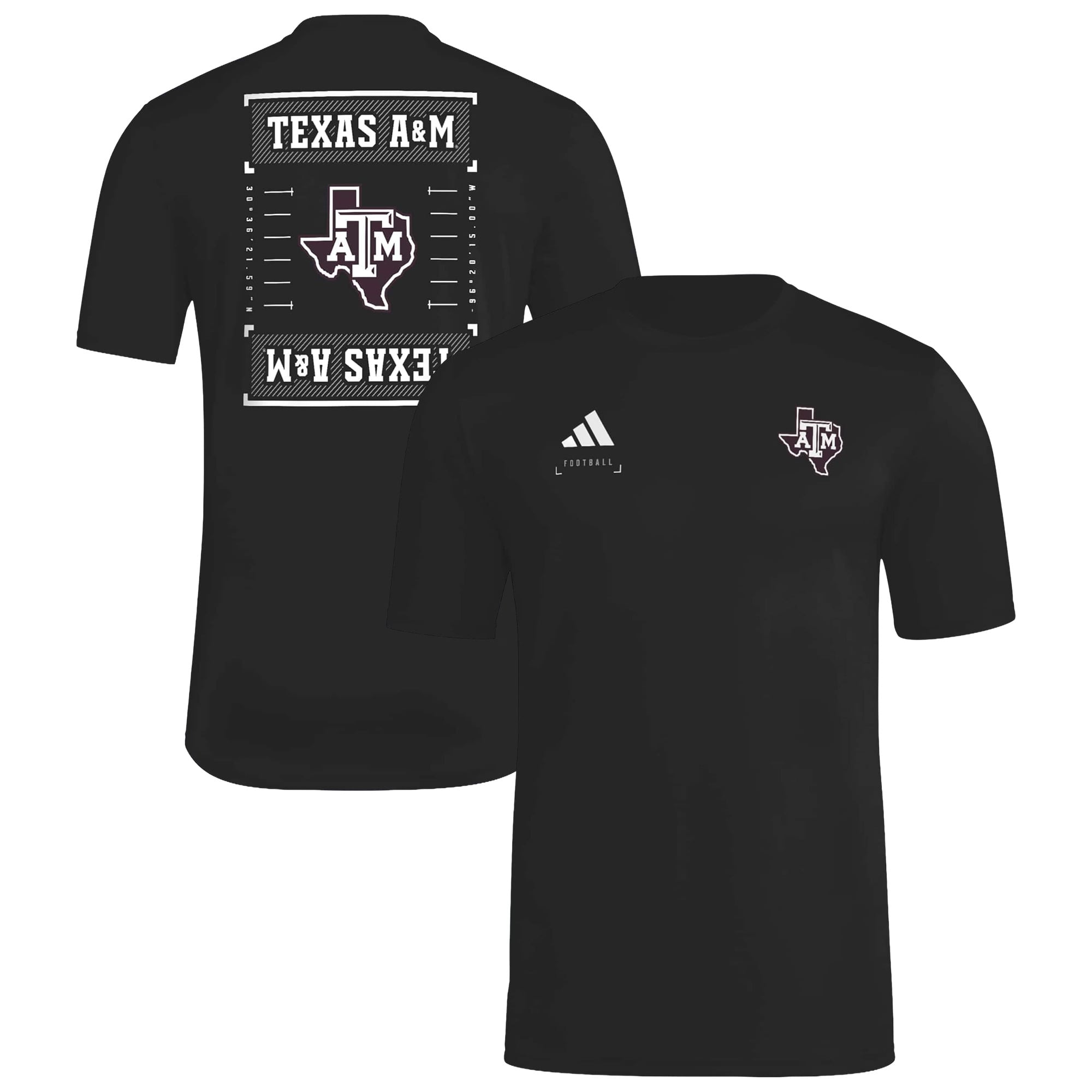 Men's adidas Black Texas A&M Aggies Locker Football Icon AEROREADY Pre-Game T-Shirt