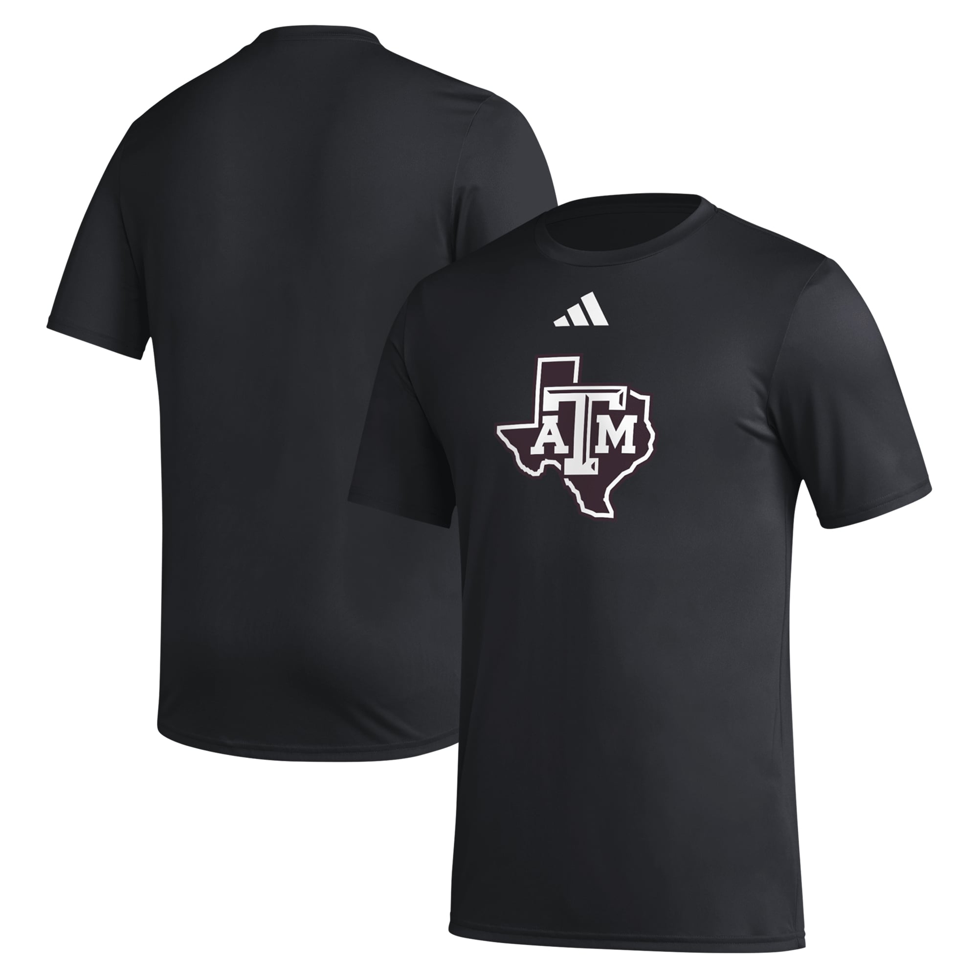 T-shirt adidas AEROREADY blanc pour homme avec logo du vestiaire principal des Texas A&M Aggies