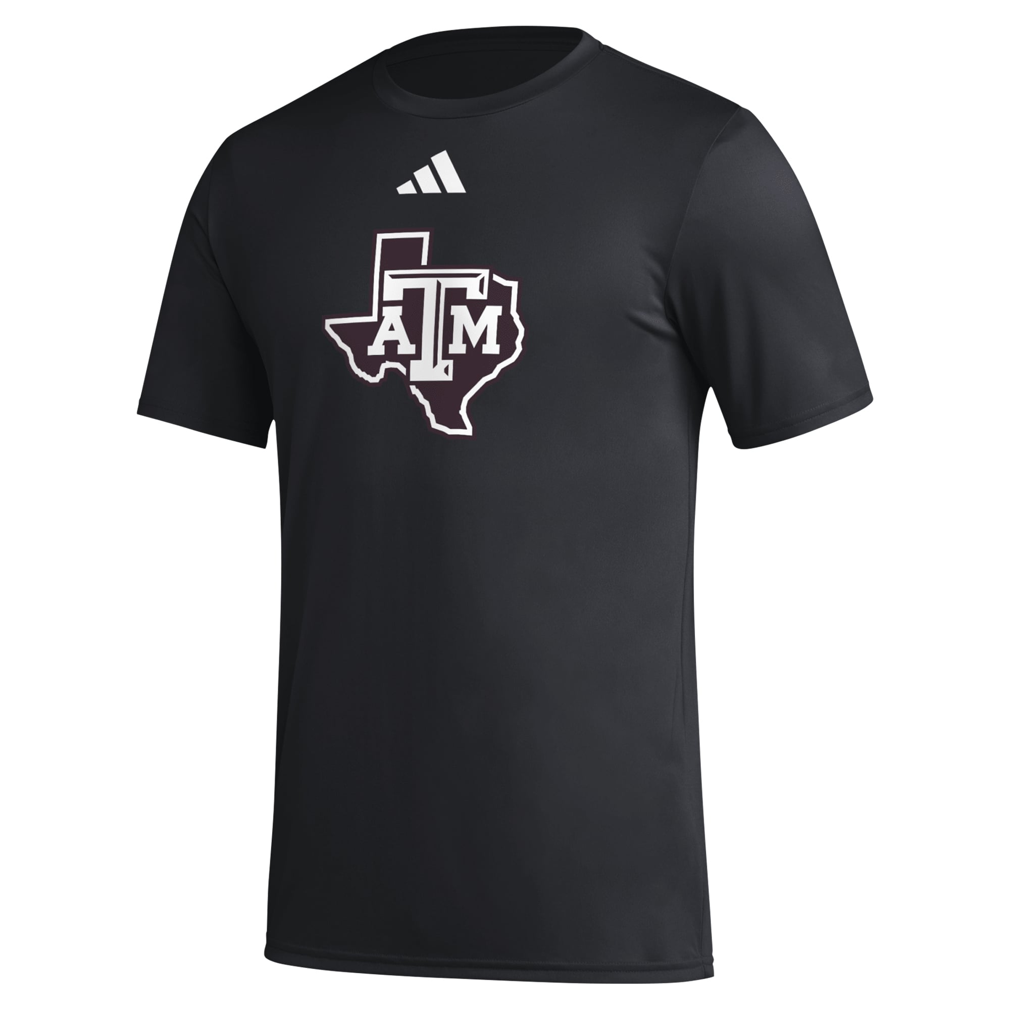 T-shirt adidas AEROREADY blanc pour homme avec logo du vestiaire principal des Texas A&M Aggies