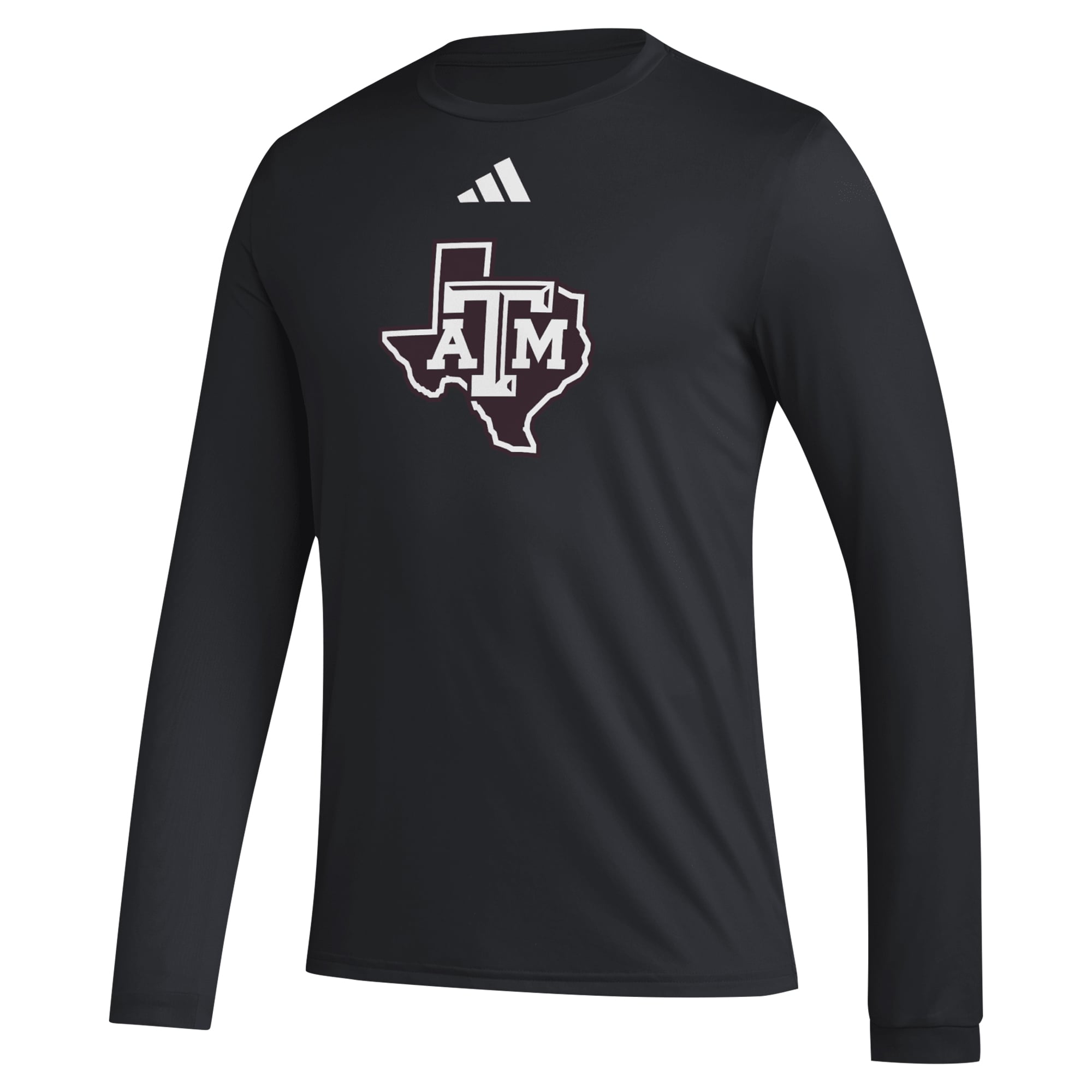Men's adidas Black Texas A&M Aggies Primary Locker Logo Pre-Game Long Sleeve T-Shirt