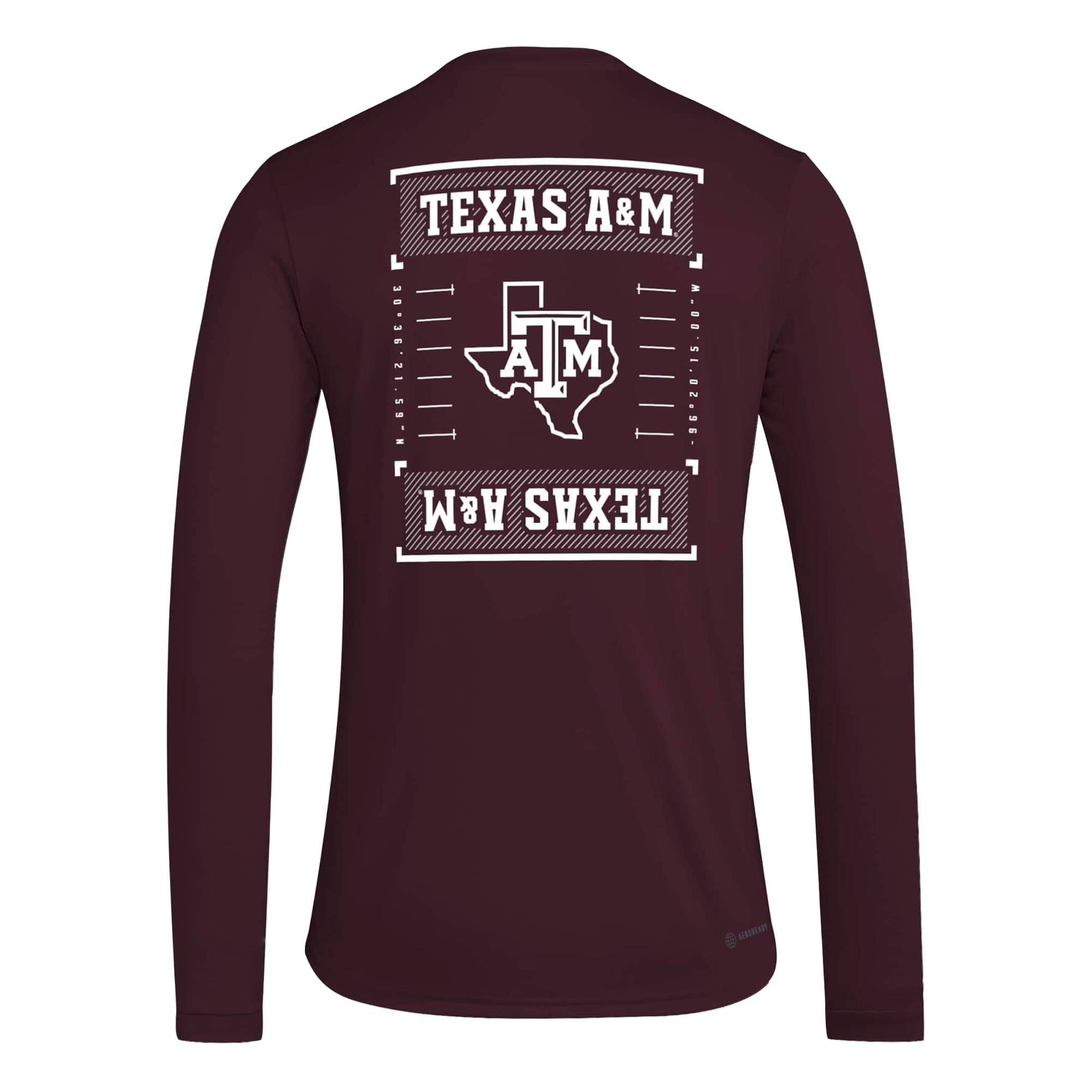 Men's adidas  Maroon Texas A&M Aggies Locker Football Icon AEROREADY Pre-Game Long Sleeve T-Shirt