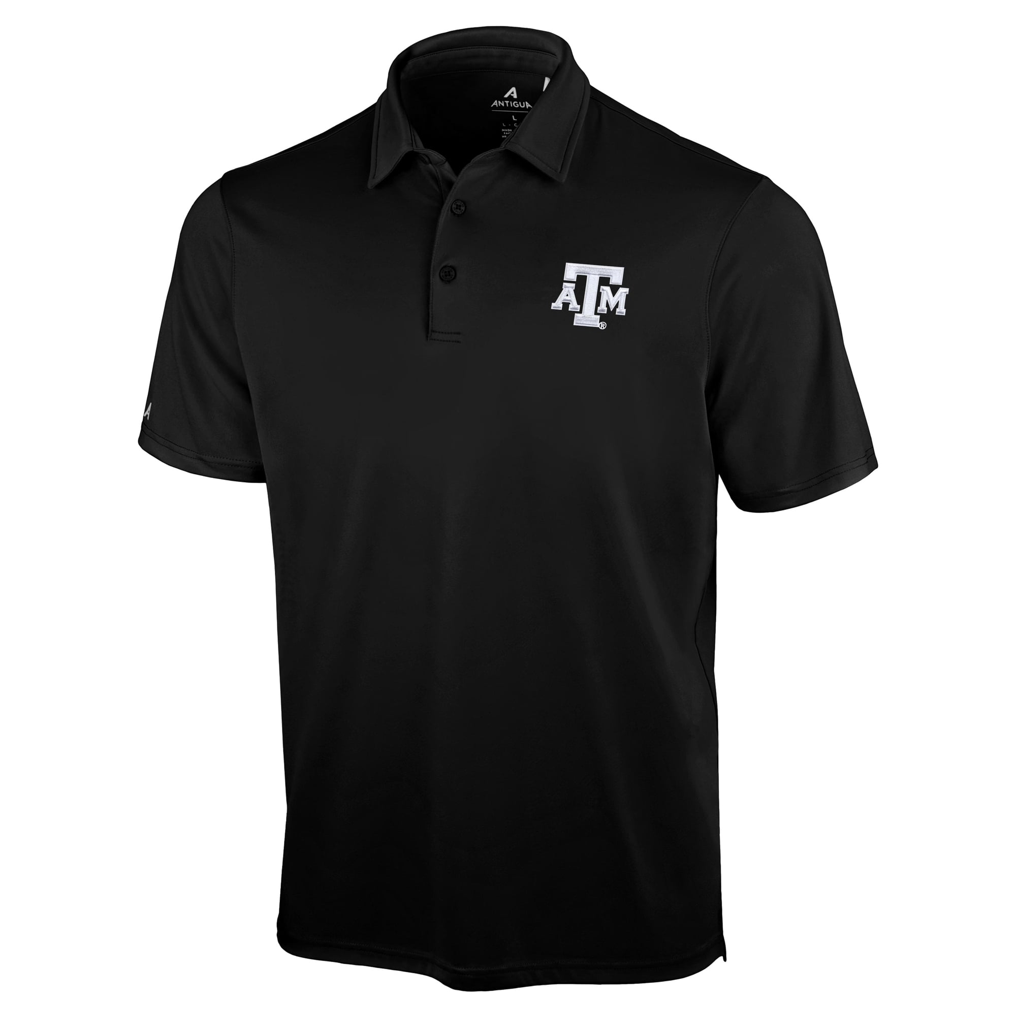 Men's Antigua Black Texas A&M Aggies Unshakeable Solid Polo
