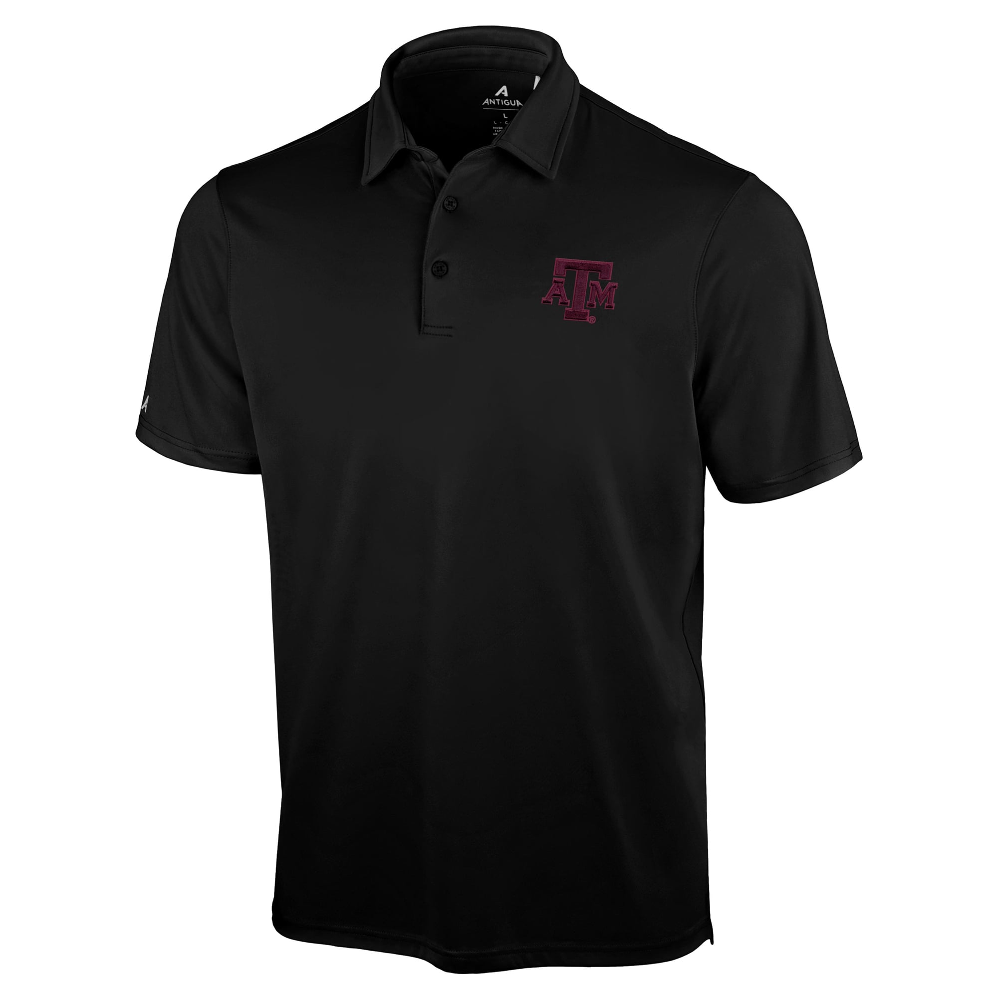 Men's Antigua Black Texas A&M Aggies Unshakeable Solid Polo