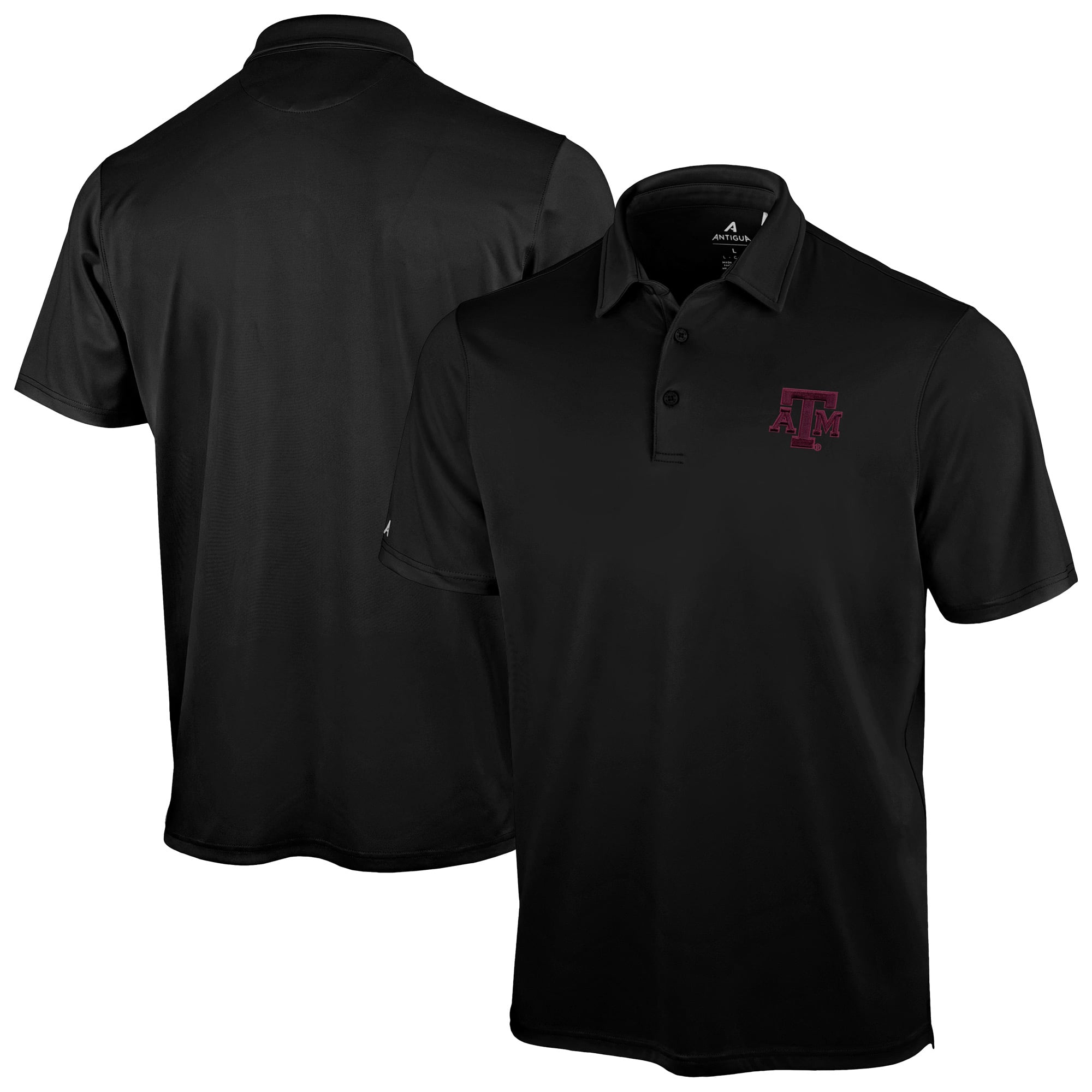 Polo Antigua noir pour homme, Texas A&M Aggies Unshakeable Solid