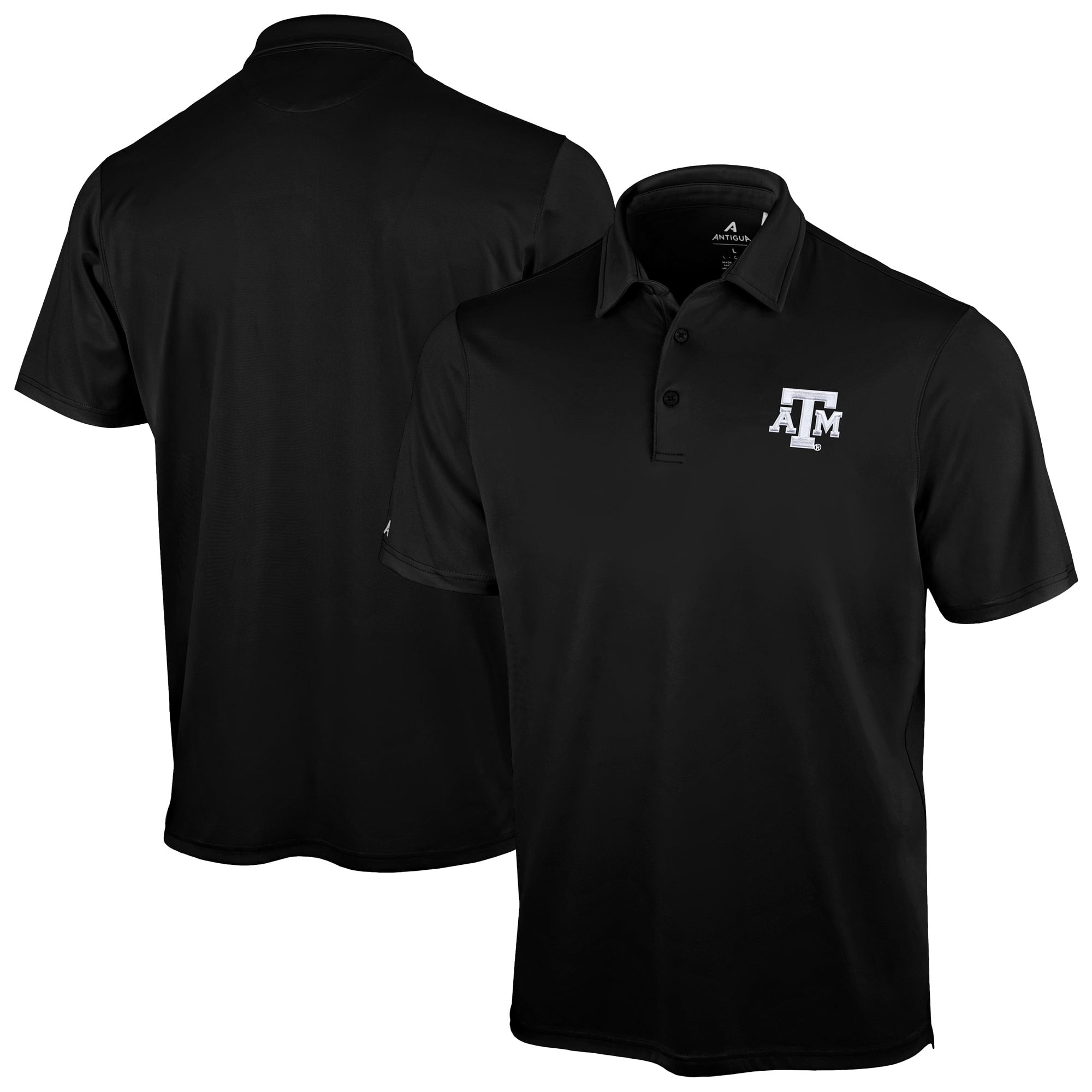 Men's Antigua Black Texas A&M Aggies Unshakeable Solid Polo