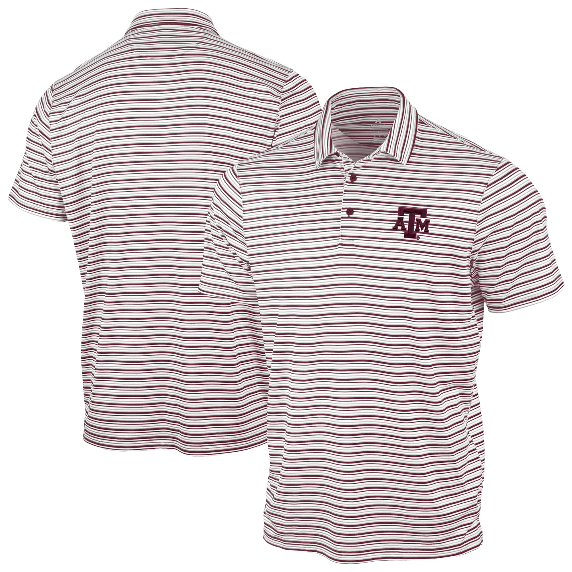 Polo Antigua marron Texas A&M Aggies à rayures spatiales pour homme