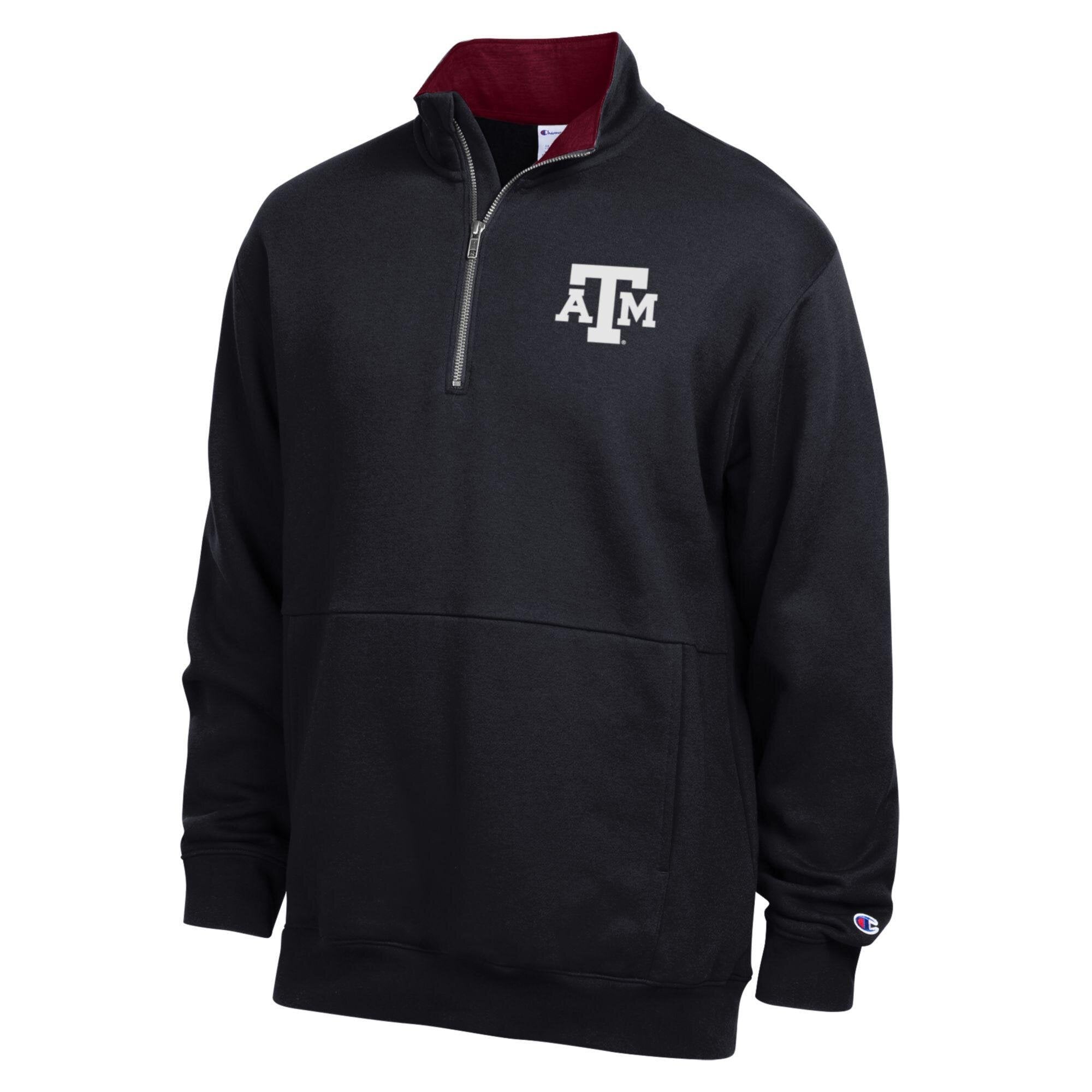 Men's Champion  Maroon Texas A&M Aggies Fleece Quarter-Zip Pullover