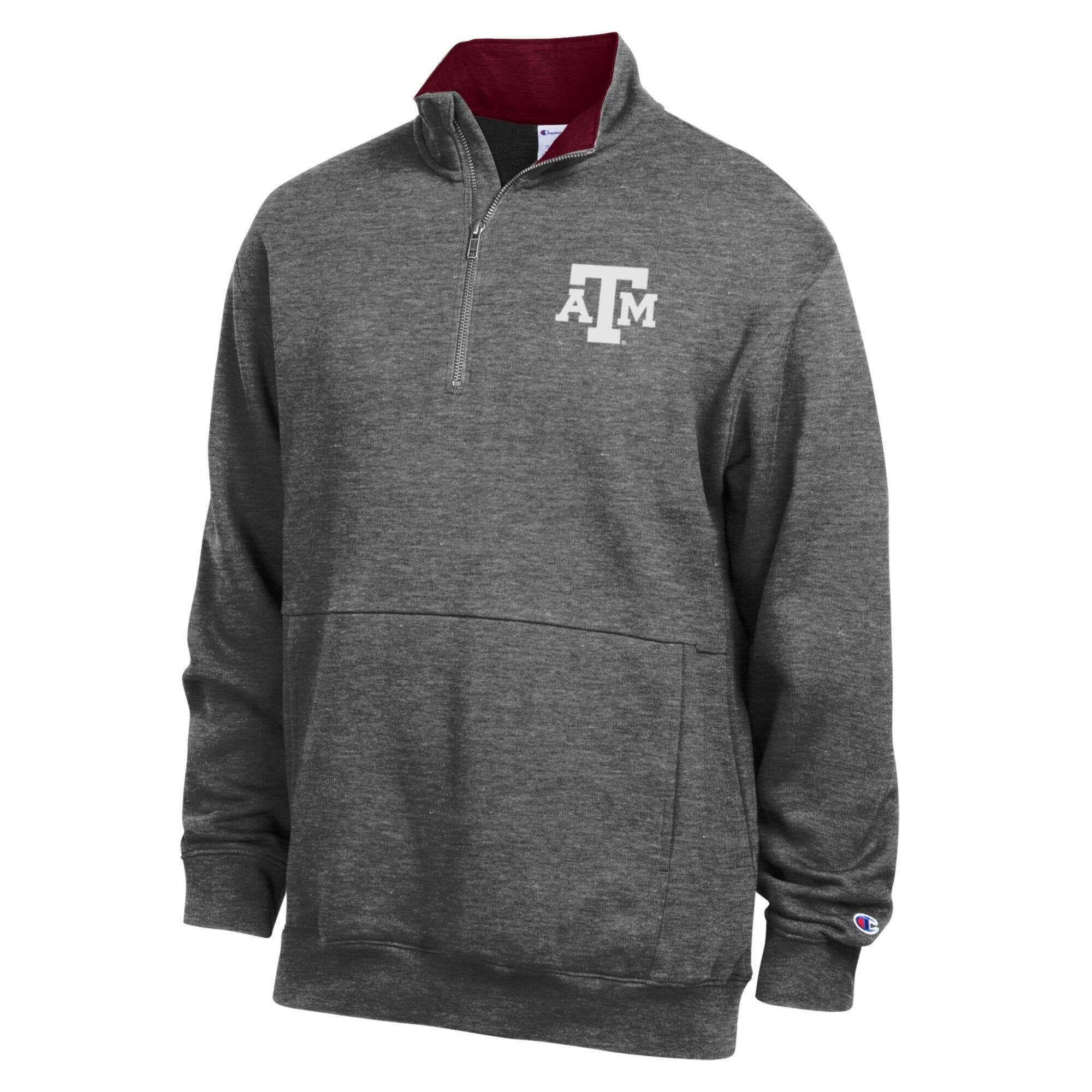 Men's Champion  Maroon Texas A&M Aggies Fleece Quarter-Zip Pullover