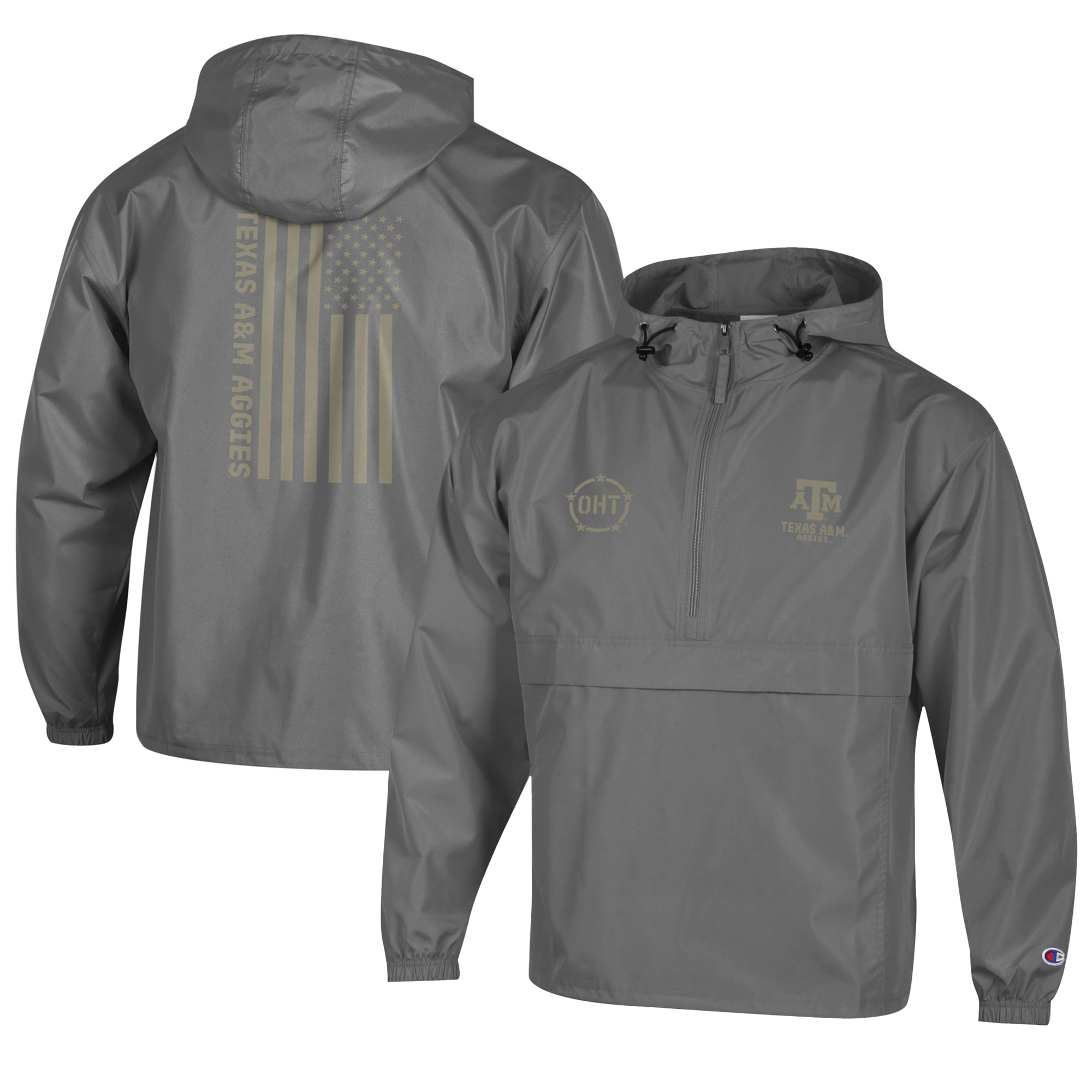 Veste pliable Champion Graphite Texas A&M Aggies OHT Flag pour homme