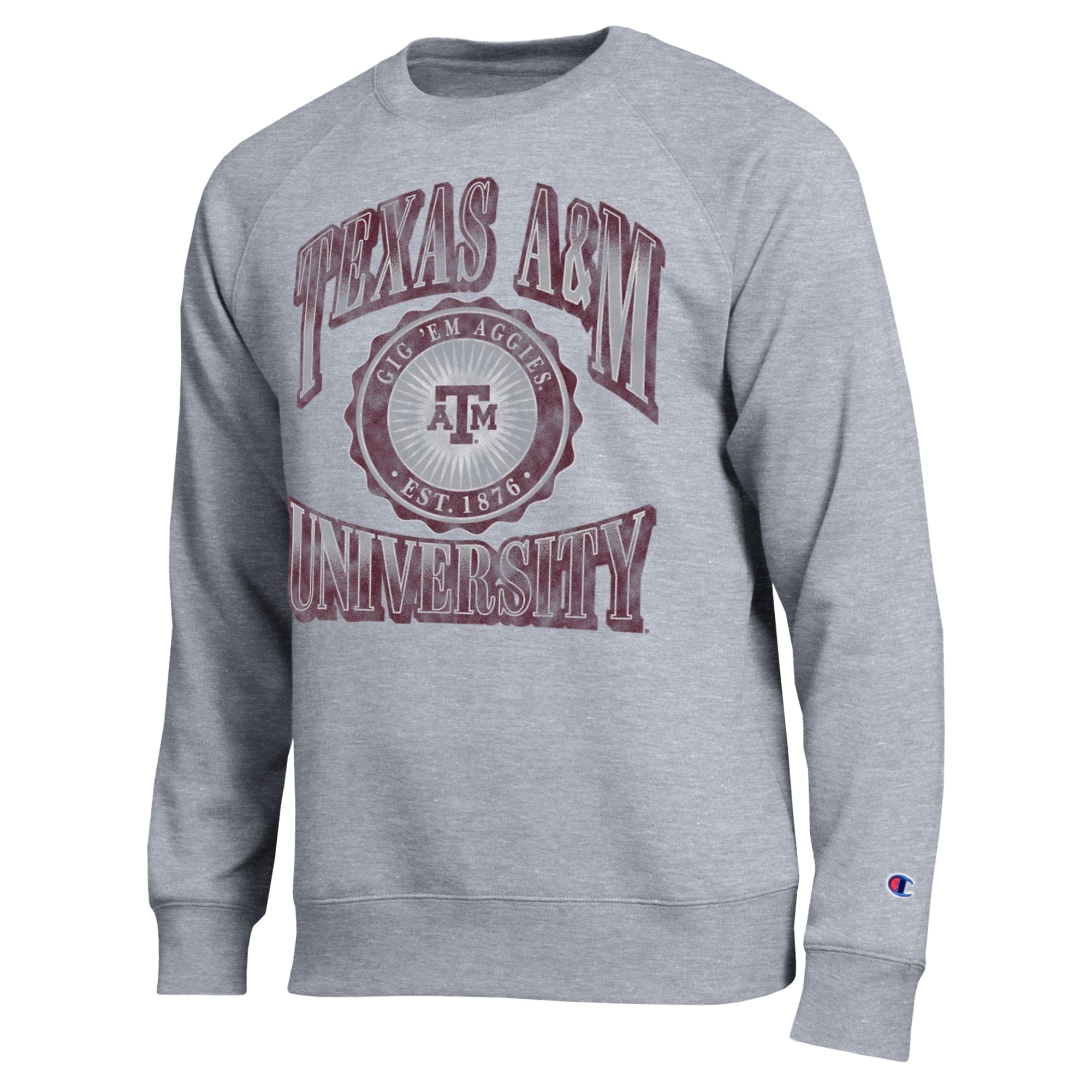 Sweat-shirt Champion pour homme, gris chiné, Texas A&M Aggies All-Star