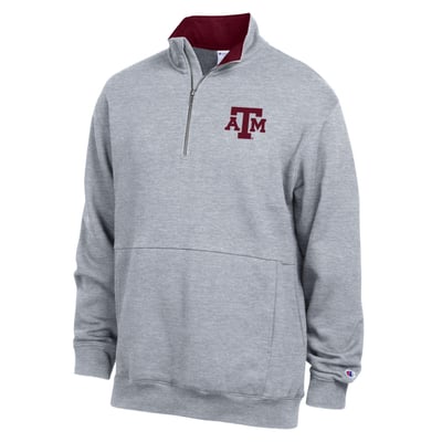  Texas A&M Aggies Champion Fleece Quarter-Zip Pullover - Heather Gray