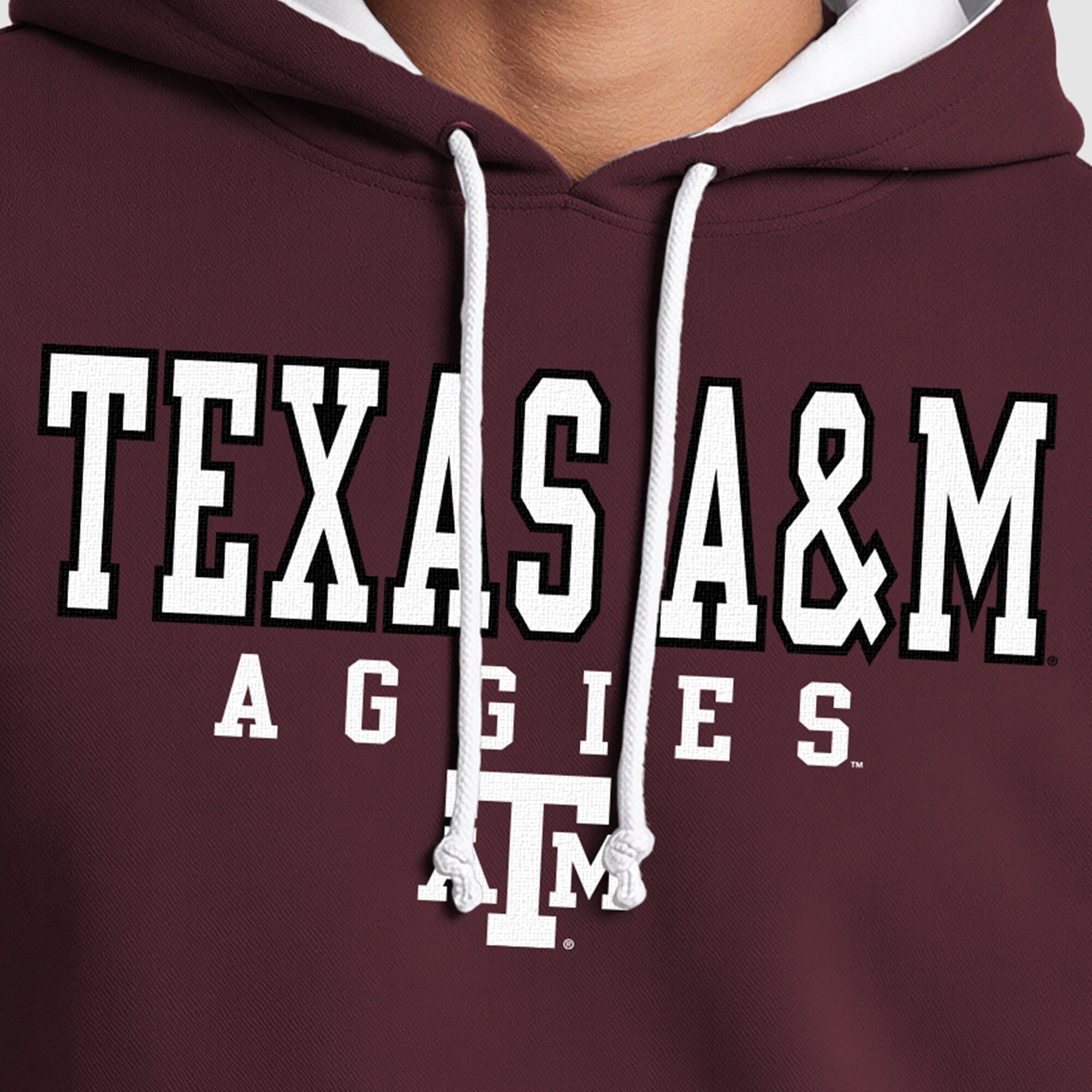 Sweat à capuche contrasté Champion bordeaux Texas A&M Aggies pour homme