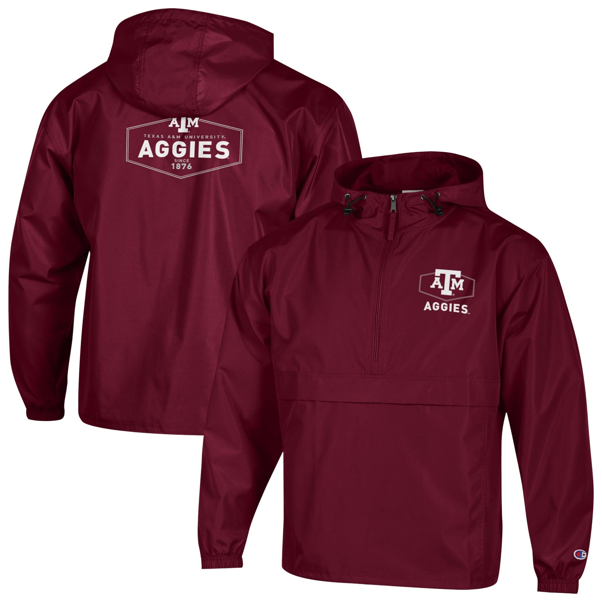 Men's Champion Maroon Texas A&M Aggies Delay Packable Half-Zip Jacket