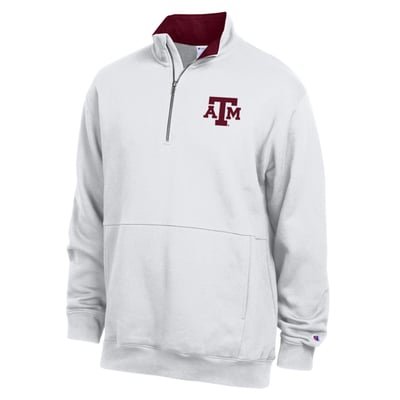  Texas A&M Aggies Champion Fleece Quarter-Zip Pullover - White