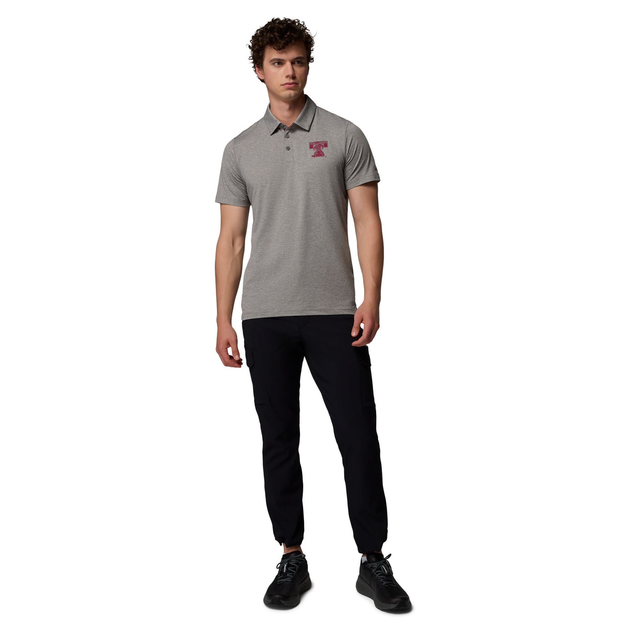 Men's Columbia Gray Texas A&M Aggies Trail Omni-Shade Polo