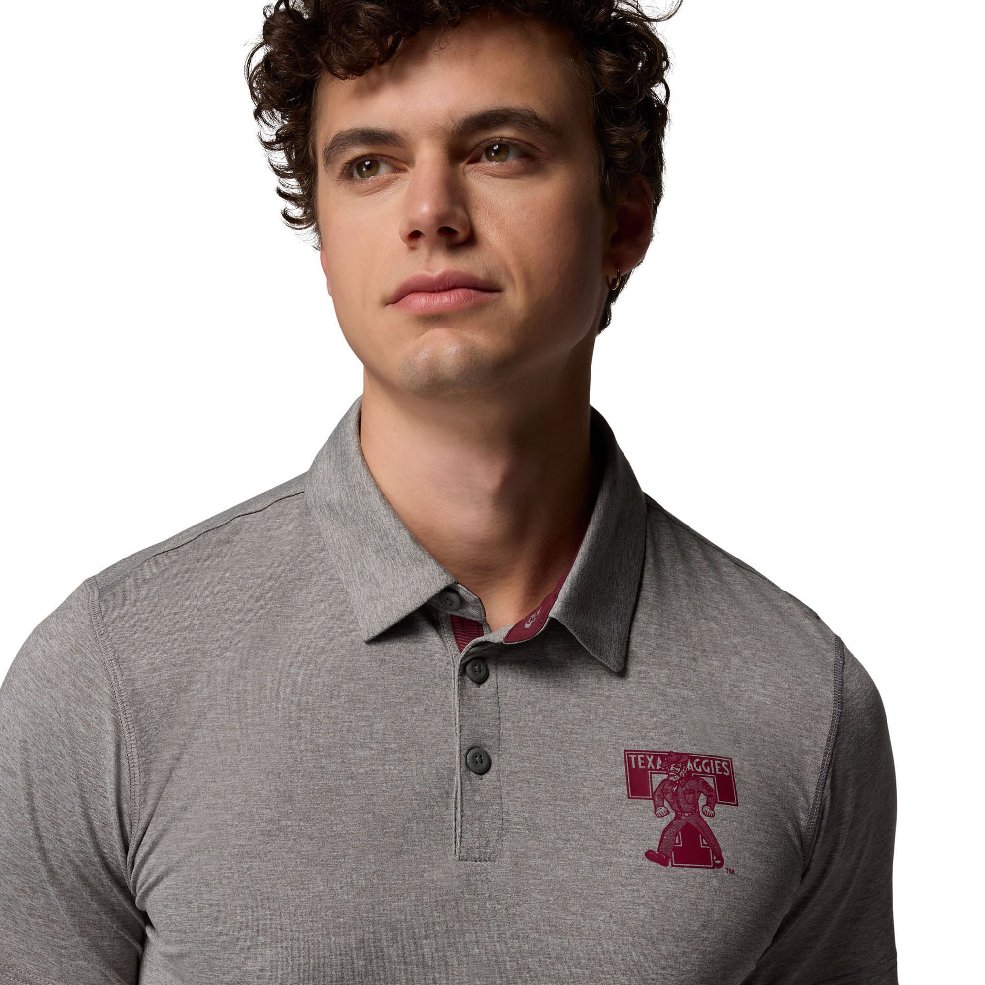 Men's Columbia Gray Texas A&M Aggies Trail Omni-Shade Polo