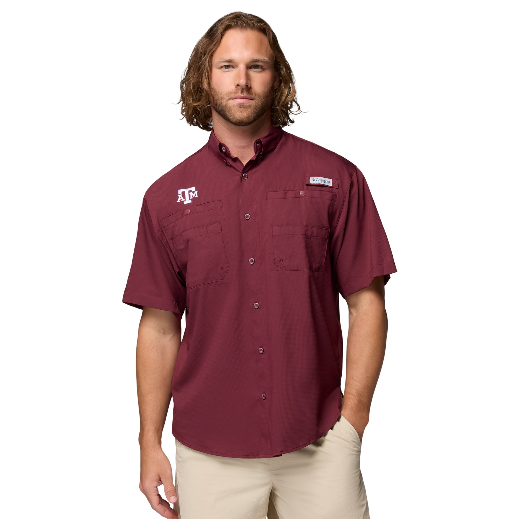 Men's Columbia Maroon Texas A&M Aggies PFG Tamiami Shirt