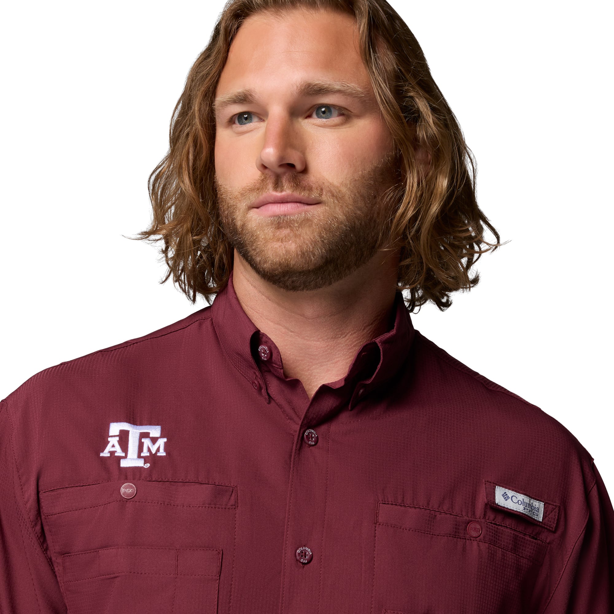 Men's Columbia Maroon Texas A&M Aggies PFG Tamiami Shirt