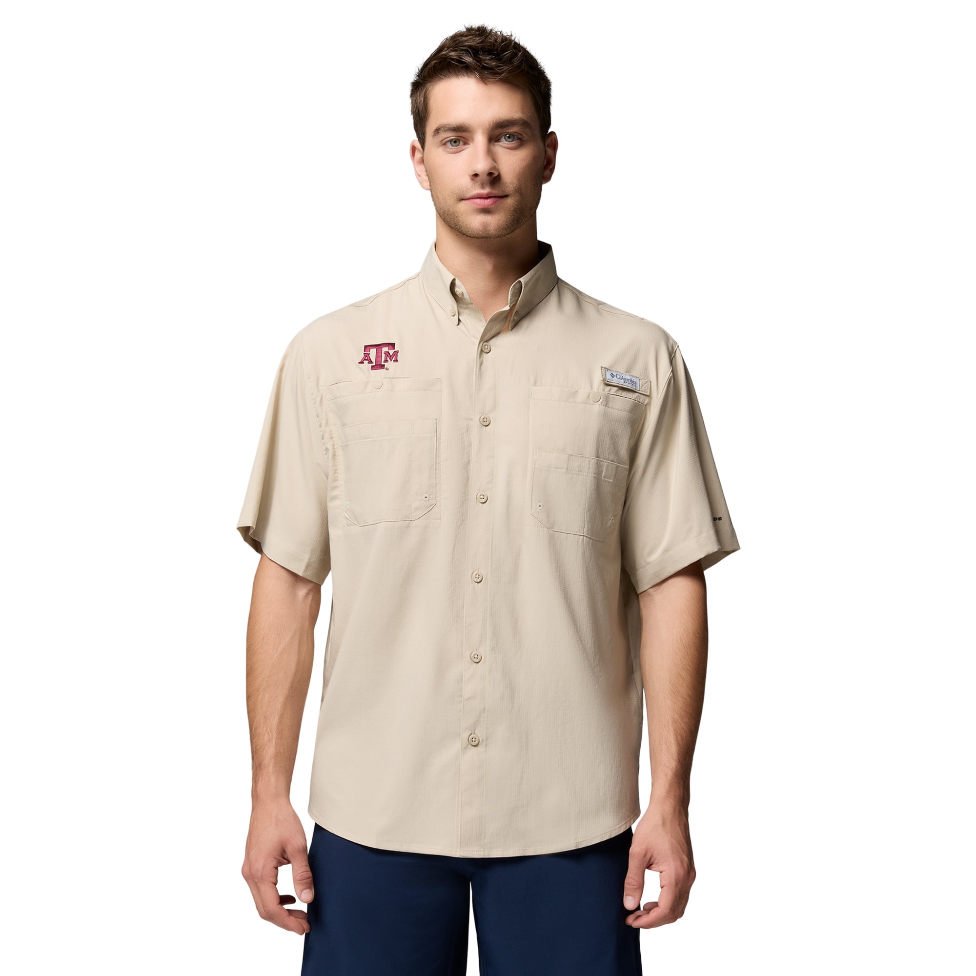 Chemise boutonnée Columbia Tan Texas A&M Aggies Tamiami Omni-Shade pour homme