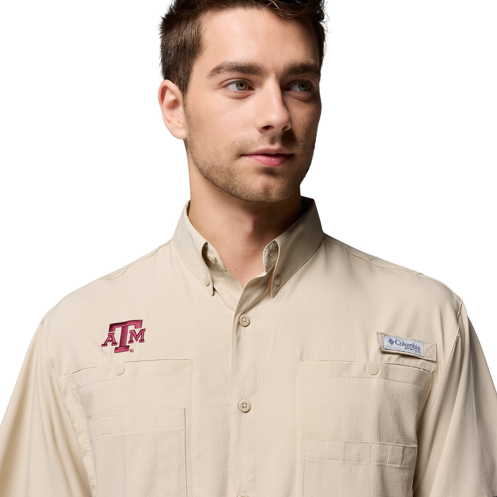 Chemise boutonnée Columbia Tan Texas A&M Aggies Tamiami Omni-Shade pour homme