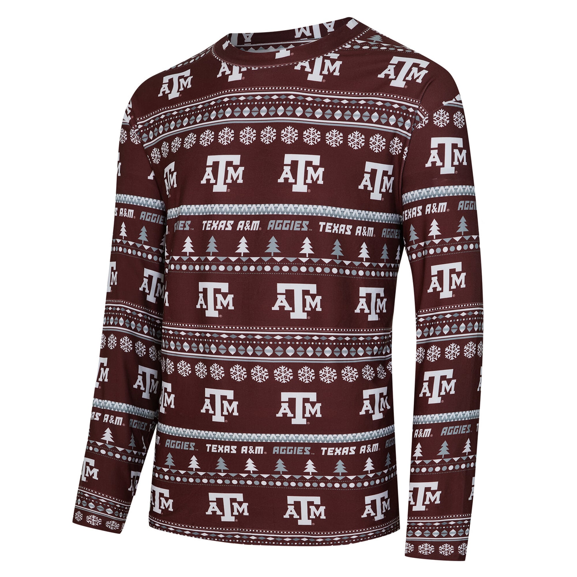 Men's Concepts Sport Maroon Texas A&M Aggies Ugly Sweater Long Sleeve Top and Pants Sleep Set