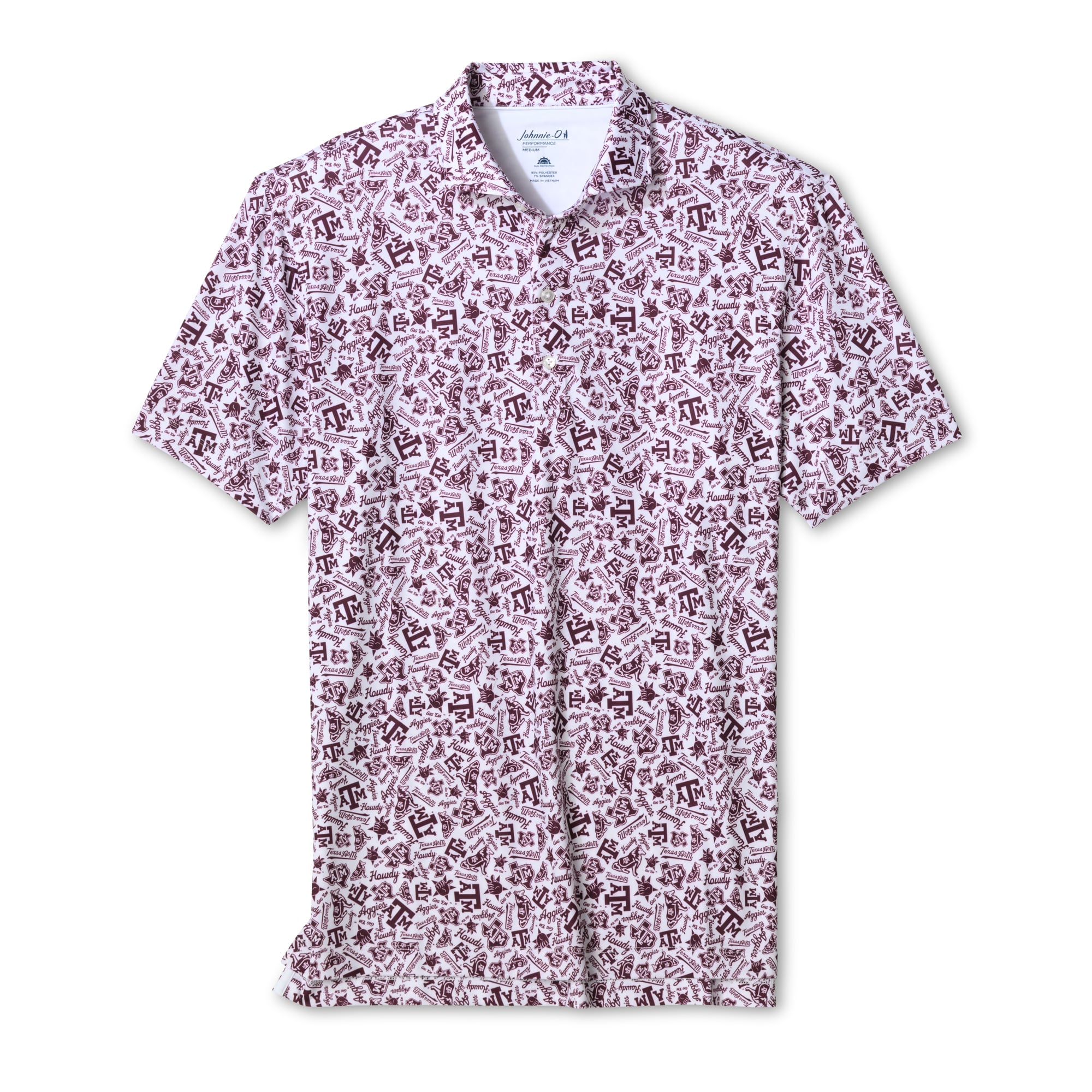 Men's johnnie-O  White Texas A&M Aggies Galvin Polo
