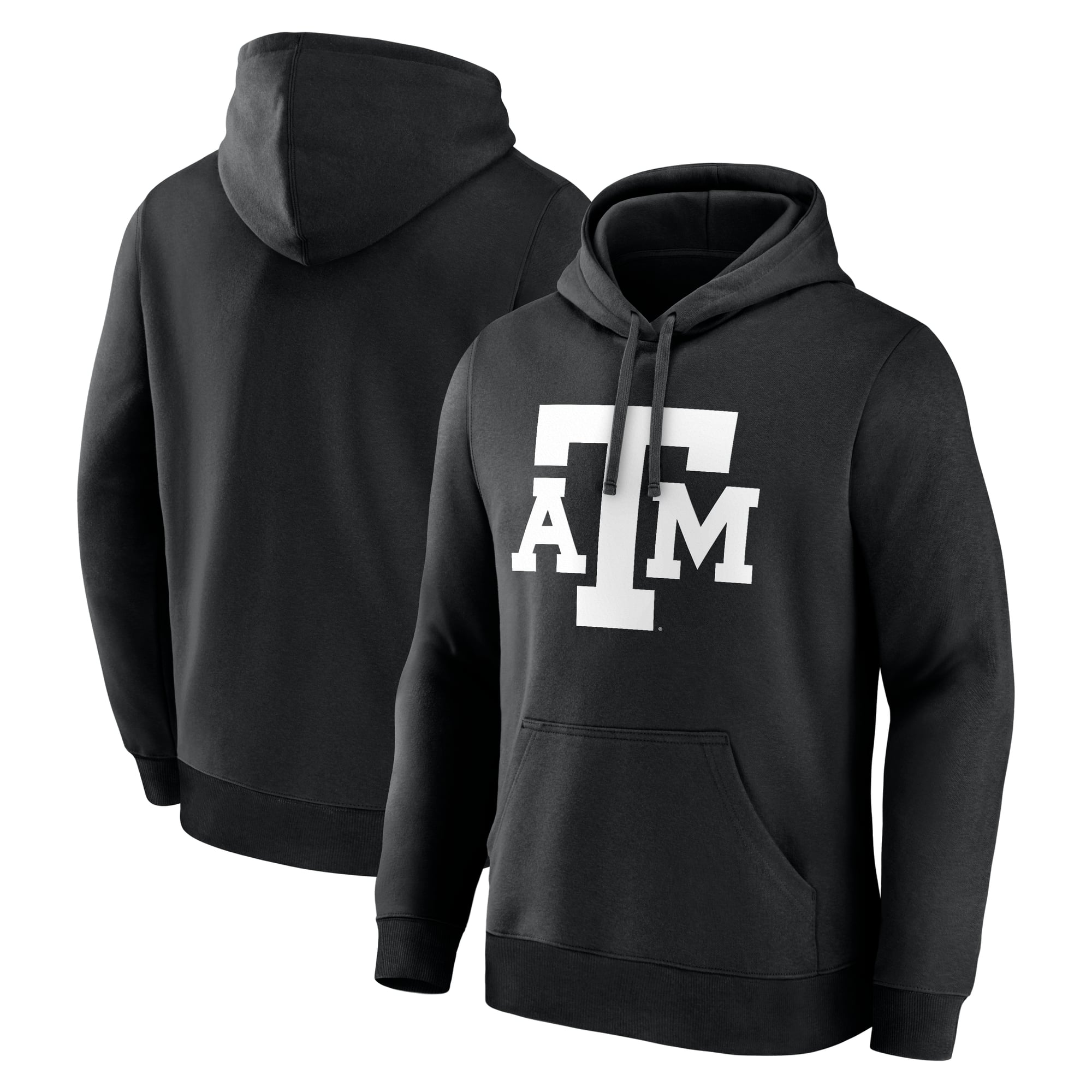 Men's Logo Athletic Black Texas A&M Aggies Primary Fleece Pullover Hoodie