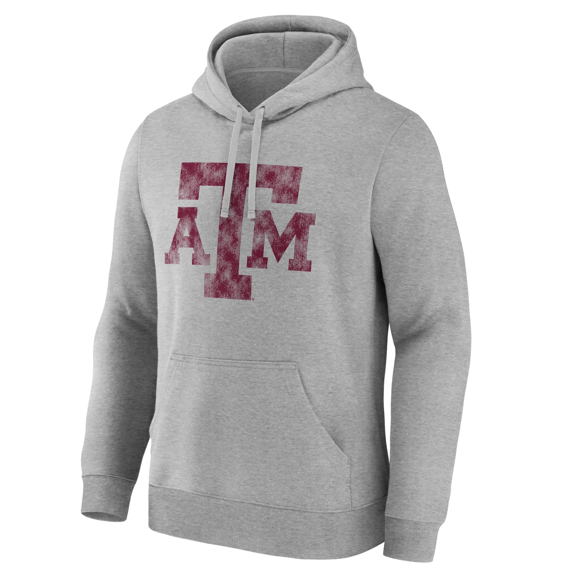 Sweat à capuche en polaire gris chiné avec logo principal des Texas A&M Aggies pour homme
