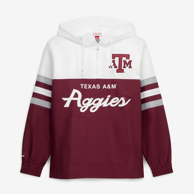  Texas A&M Aggies Mitchell & Ness Head Coach Lightweight Anorak Half-Zip Windbreaker - Maroon