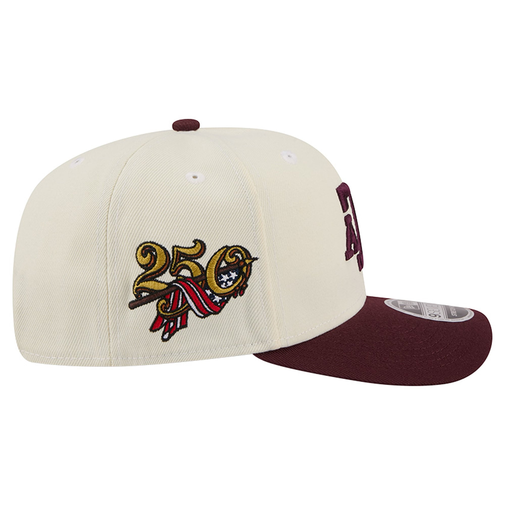 Men's New Era Cream/Maroon Texas A&M Aggies America's 250th 9SEVENTY Adjustable Hat