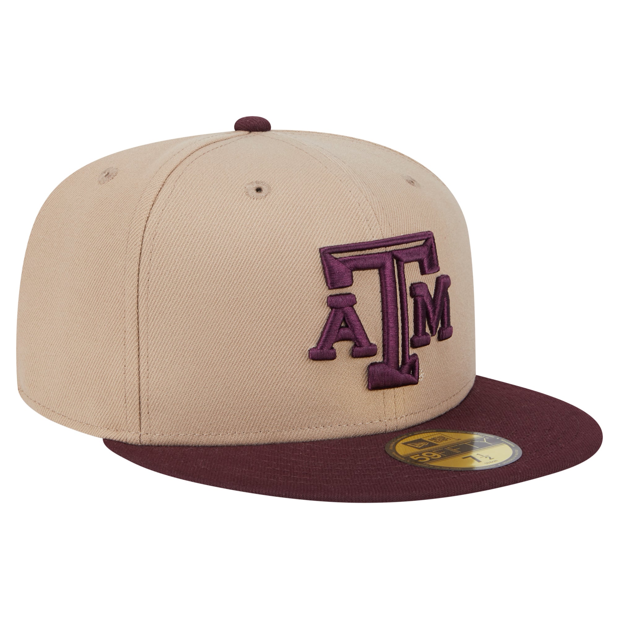 Men's New Era  Khaki Texas A&M Aggies Two-Tone 59FIFTY Fitted Hat