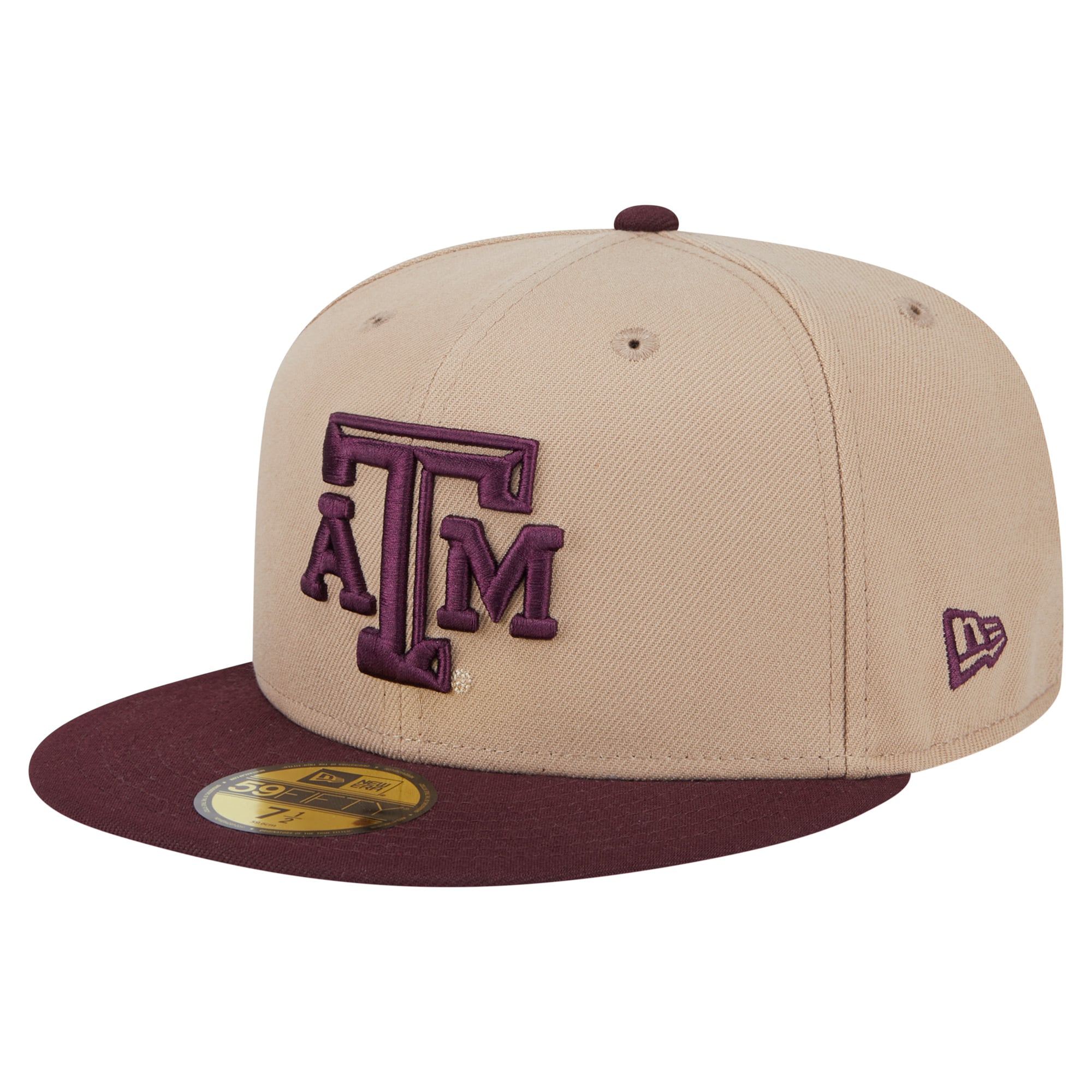 Casquette ajustée bicolore 59FIFTY kaki Texas A&M Aggies de New Era pour homme