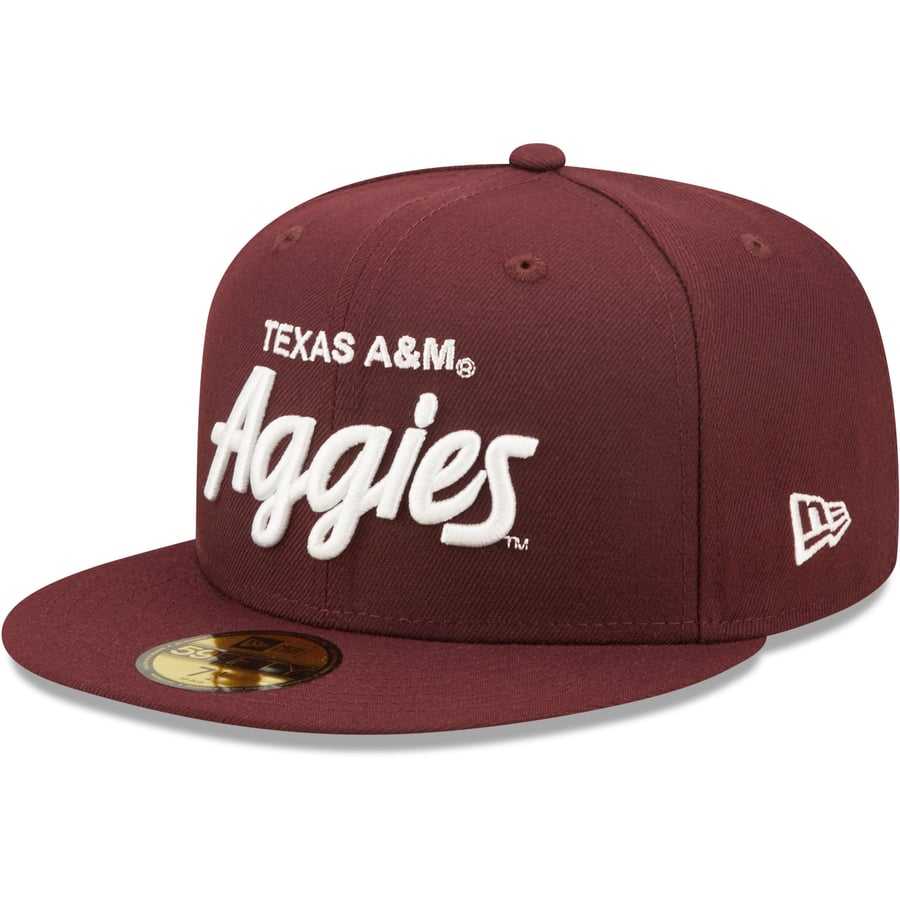 Script M Hat Men's New Era Maroon Texas A&M Aggies Script Original 59FIFTY Fitted Hat