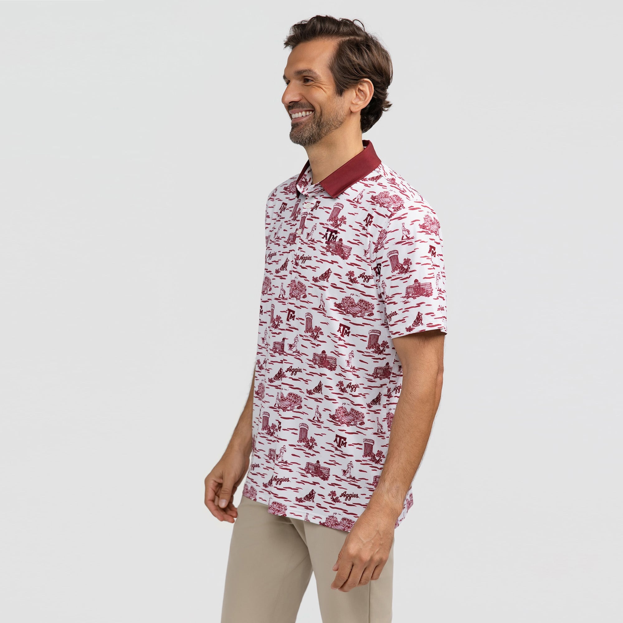 Polo Teddy blanc Smith & Quinn Texas A&M Aggies Toile pour homme