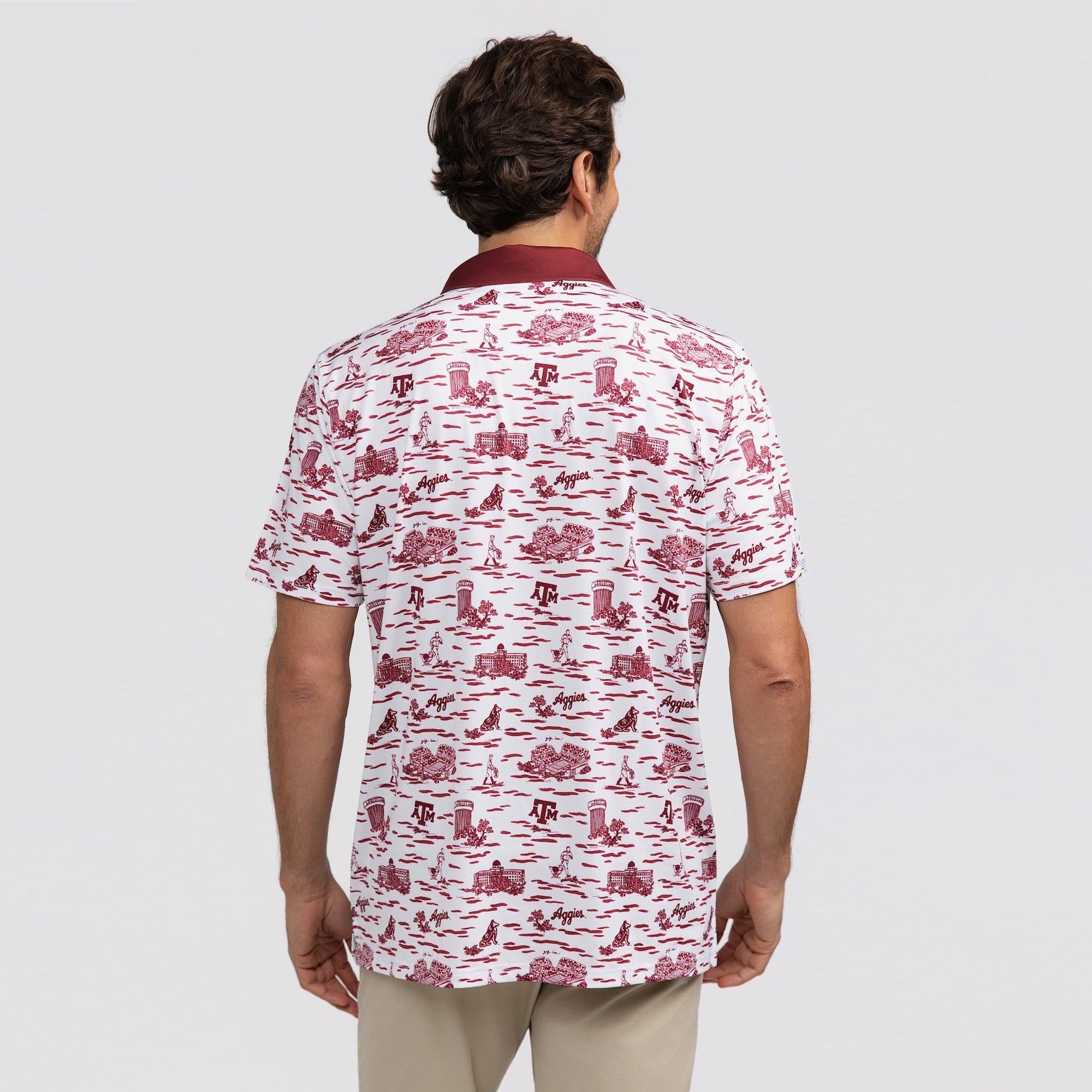 Polo Teddy blanc Smith & Quinn Texas A&M Aggies Toile pour homme