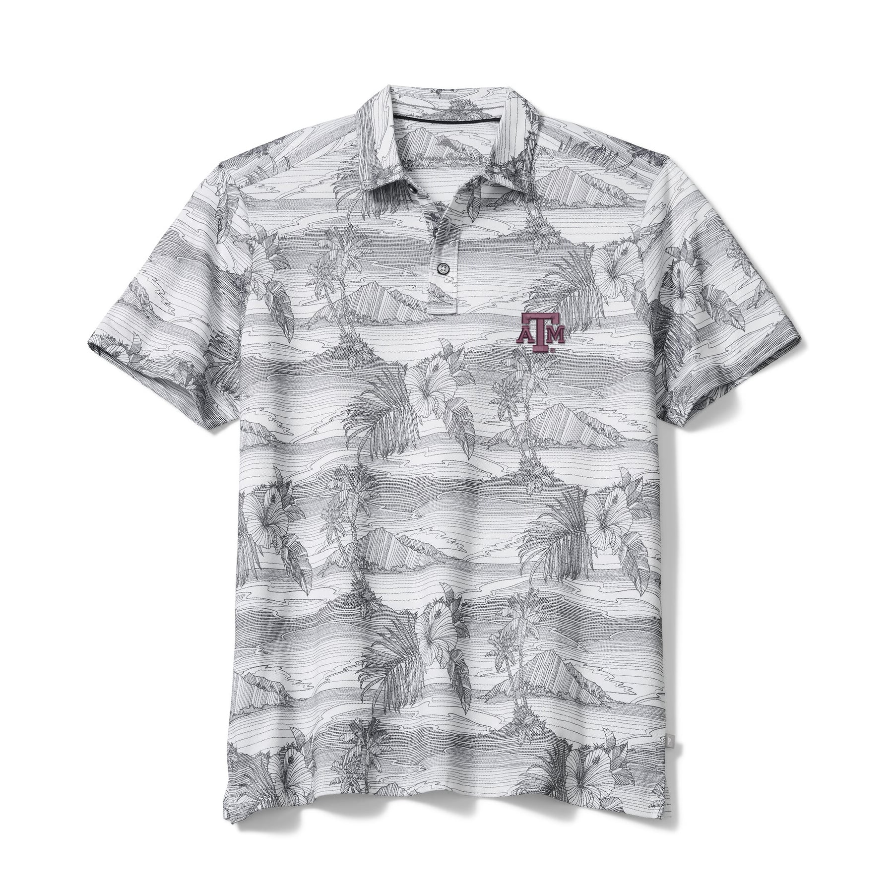 Polo Tommy Bahama gris pour homme, Texas A&M Aggies, Corsica Coast IslandZone