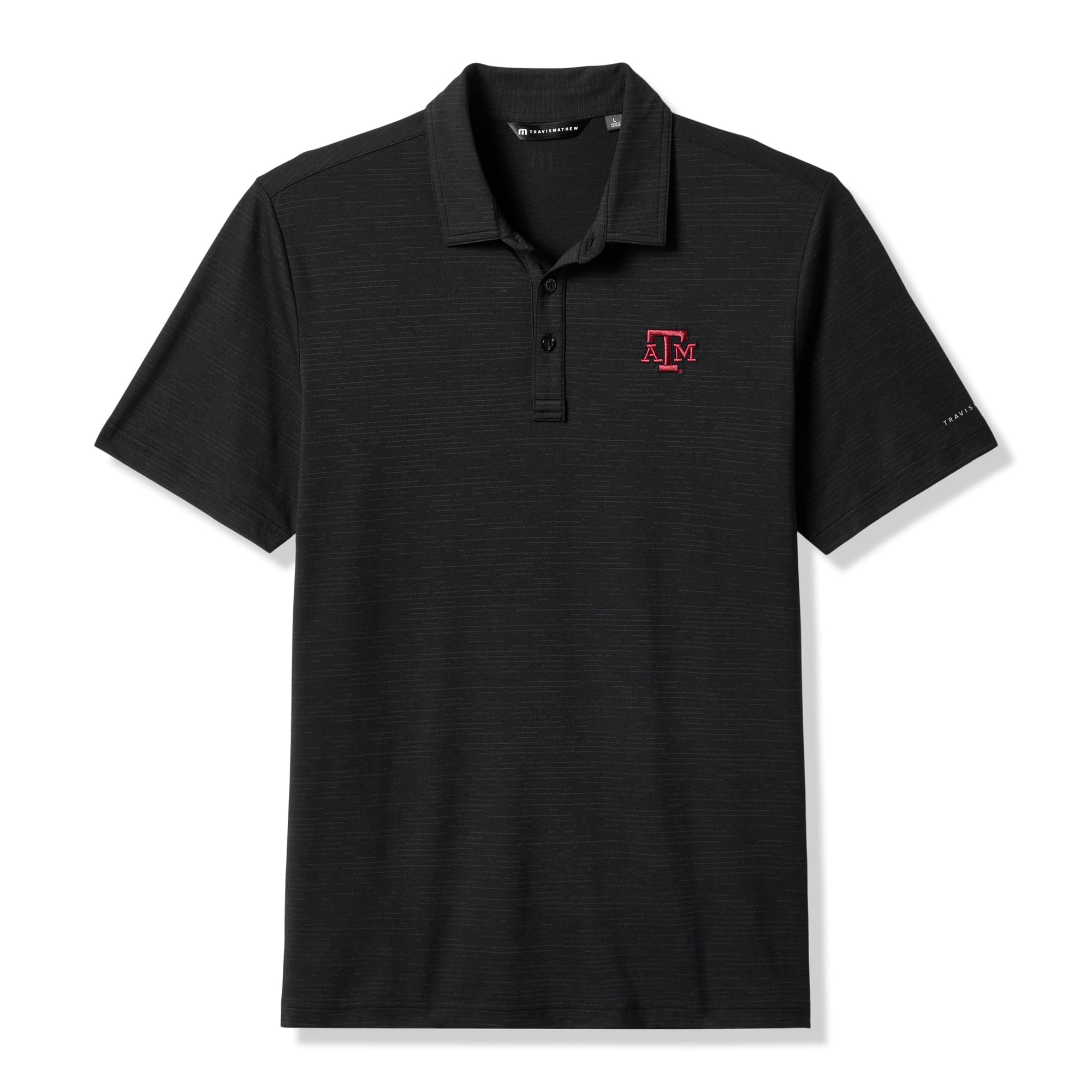 Men's TravisMathew Black Texas A&M Aggies Halftime Show Heater Tri-Blend Polo